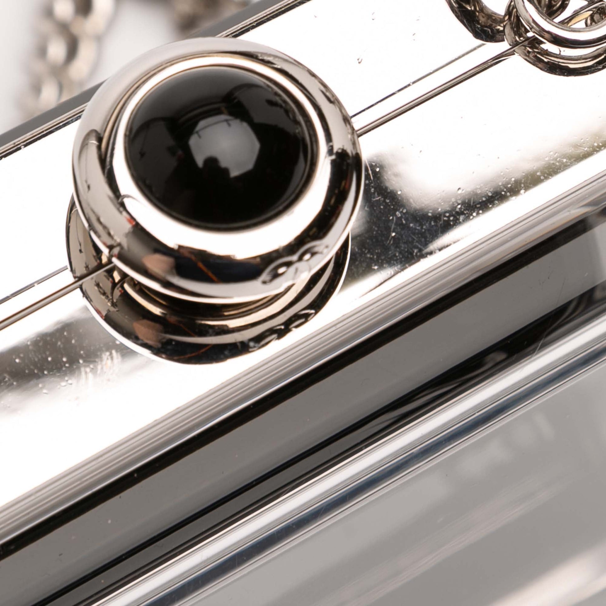 Metal Acrylic Premiere Minaudiere on Chain