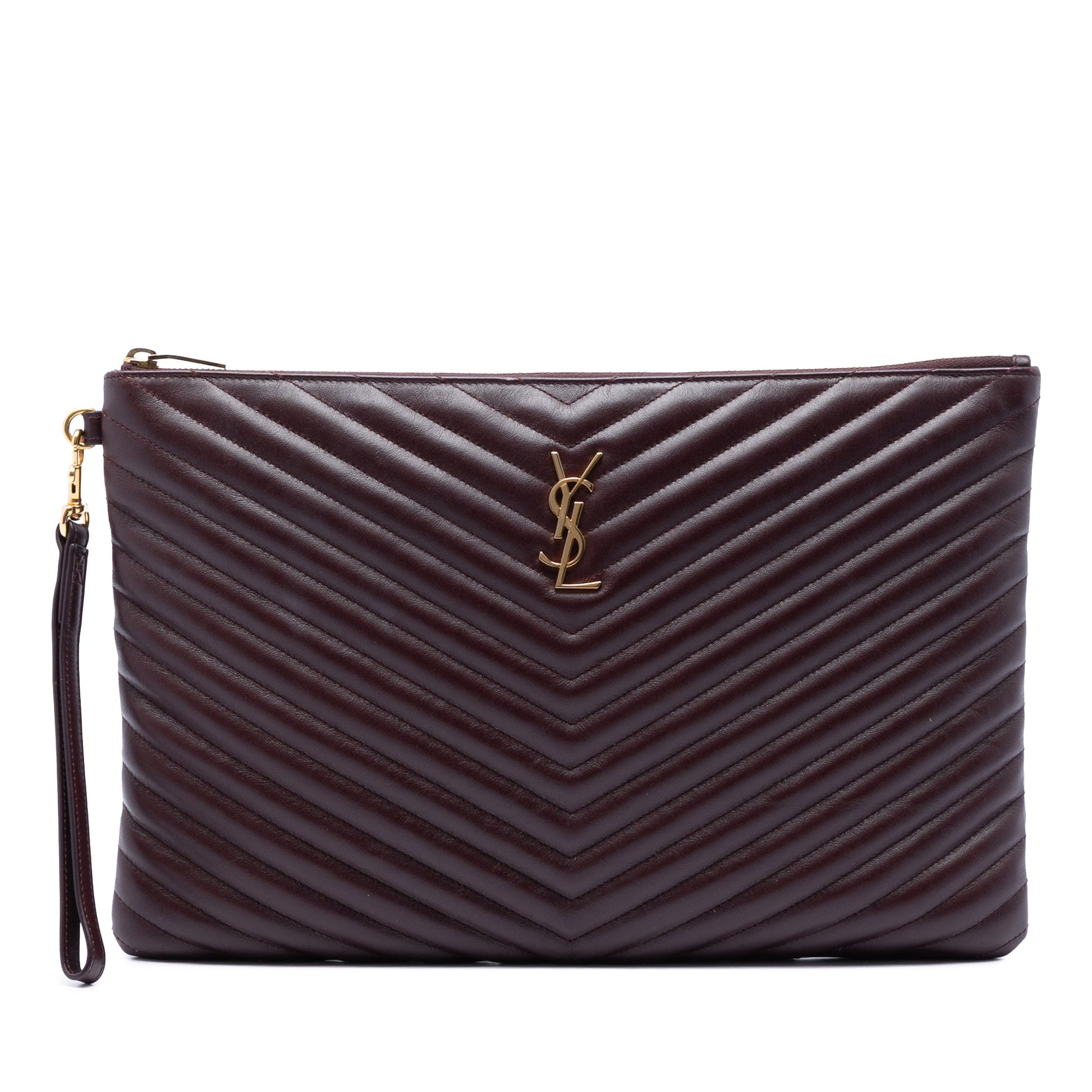 Saint Laurent Chevron Calfskin Cassandre Document Holder