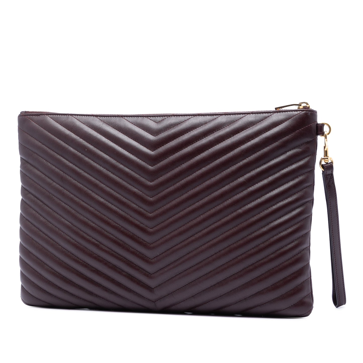 Saint Laurent Chevron Calfskin Cassandre Document Holder