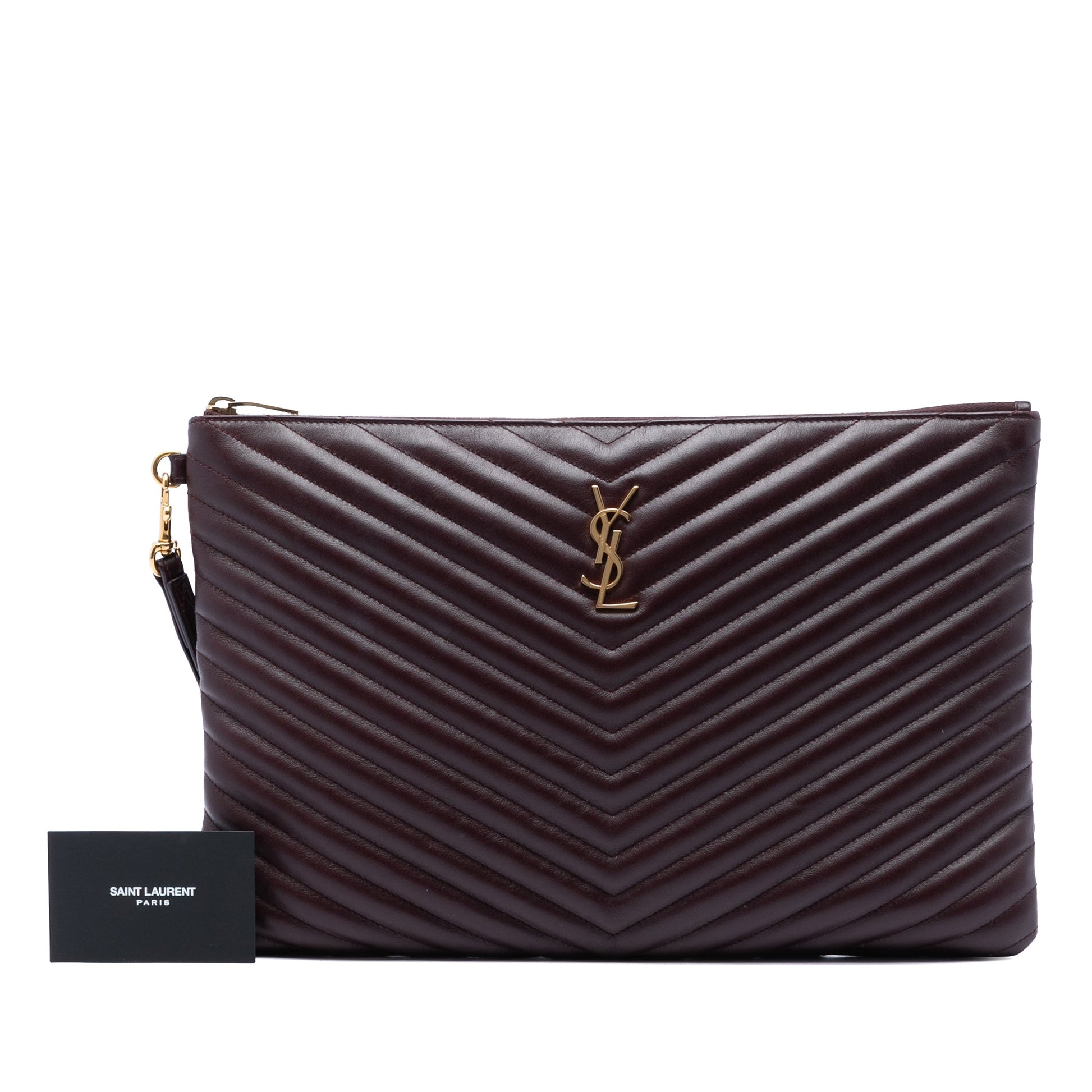 Saint Laurent Chevron Calfskin Cassandre Document Holder