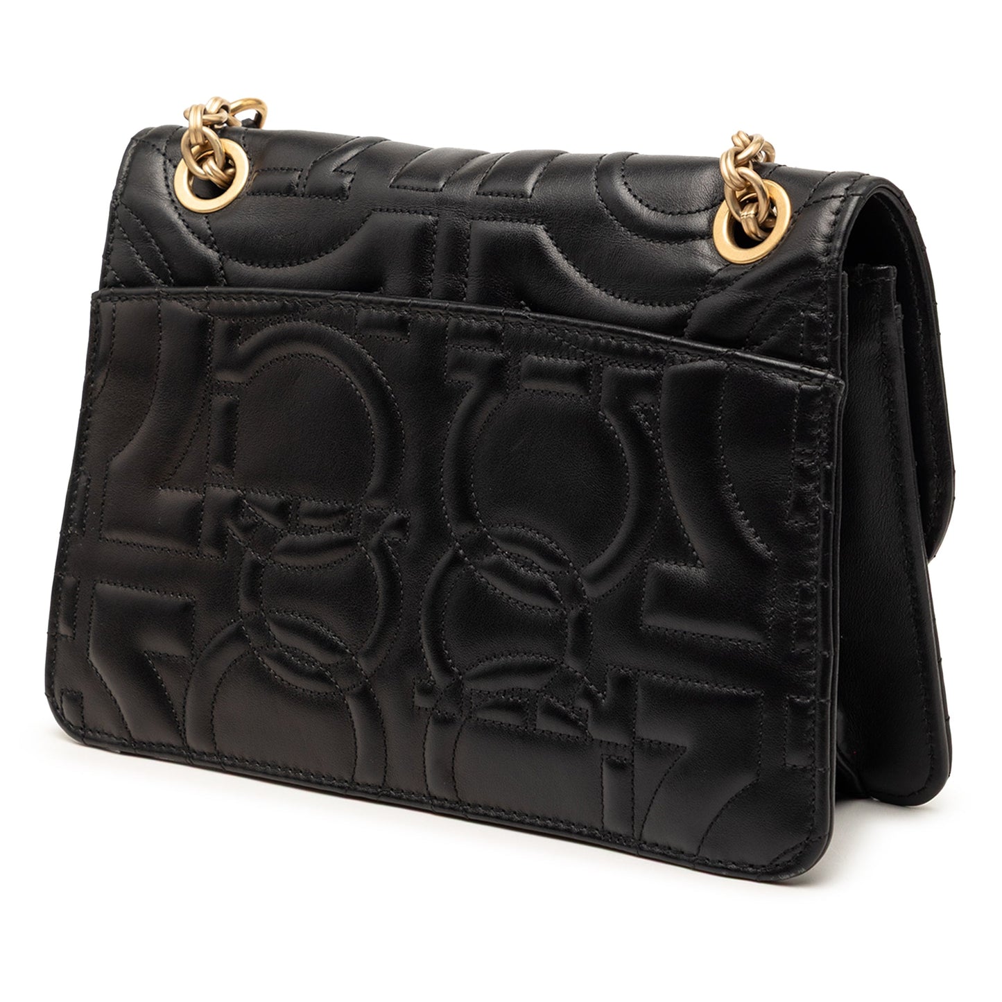 Ferragamo Quilted Leather Gancini Flap Shoulder Bag
