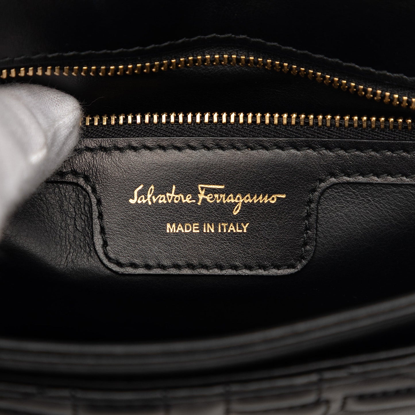 Ferragamo Quilted Leather Gancini Flap Shoulder Bag