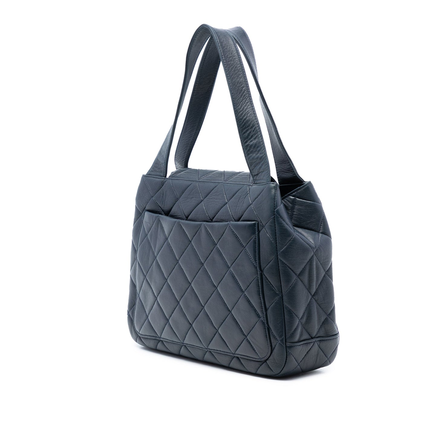 CC Quilted Lambskin Flap Tote