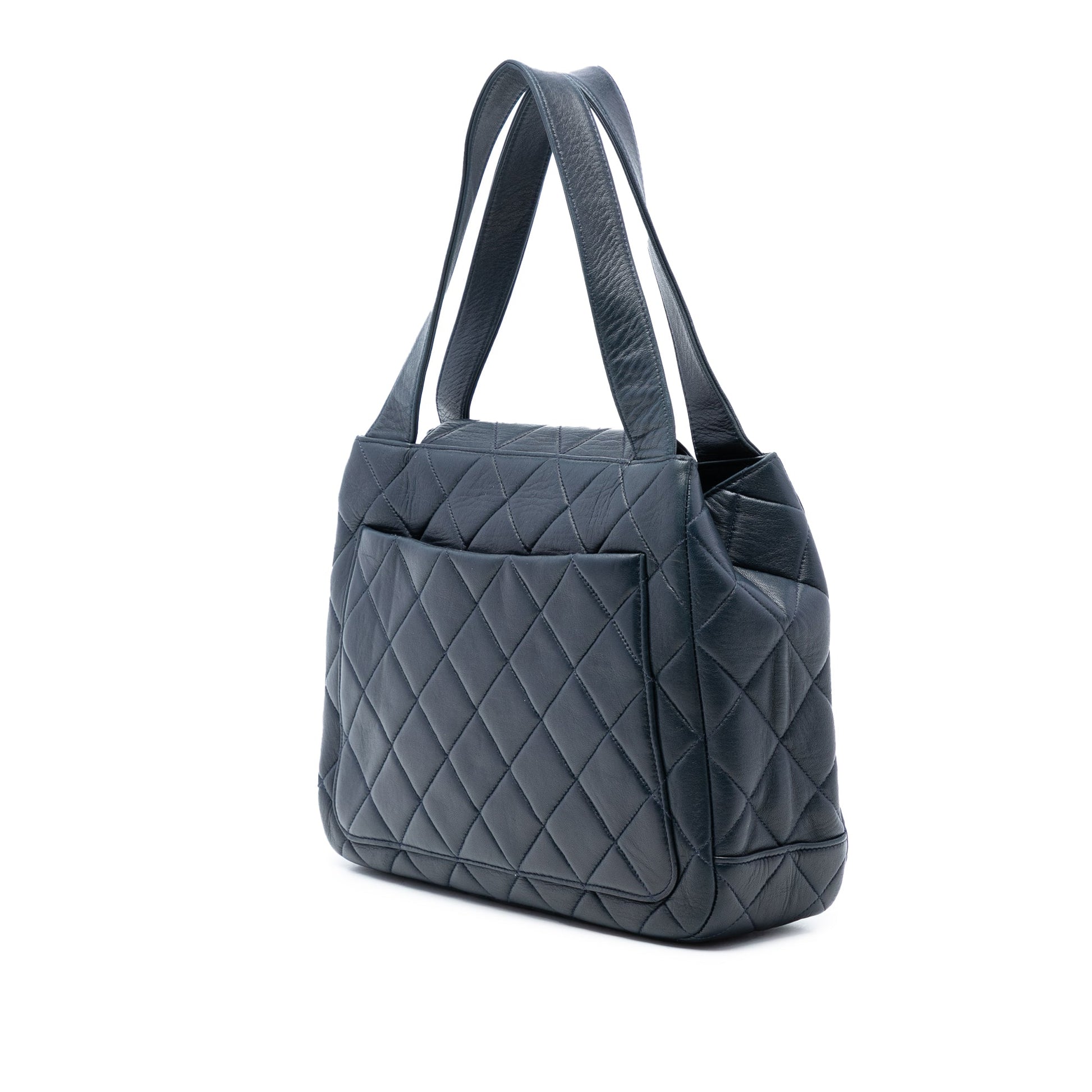 CC Quilted Lambskin Flap Tote