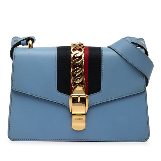 Gucci Small Leather Sylvie Web Satchel