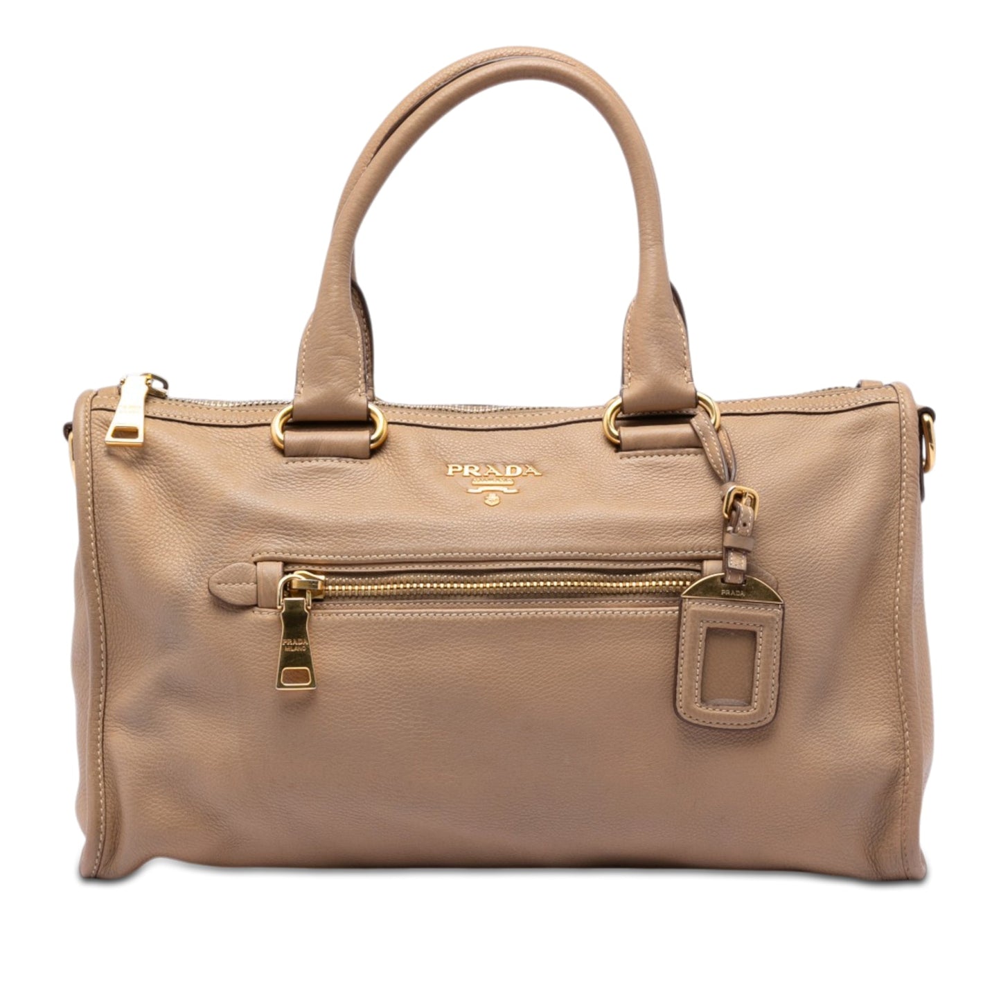 Prada Vitello Daino Zip Top Satchel