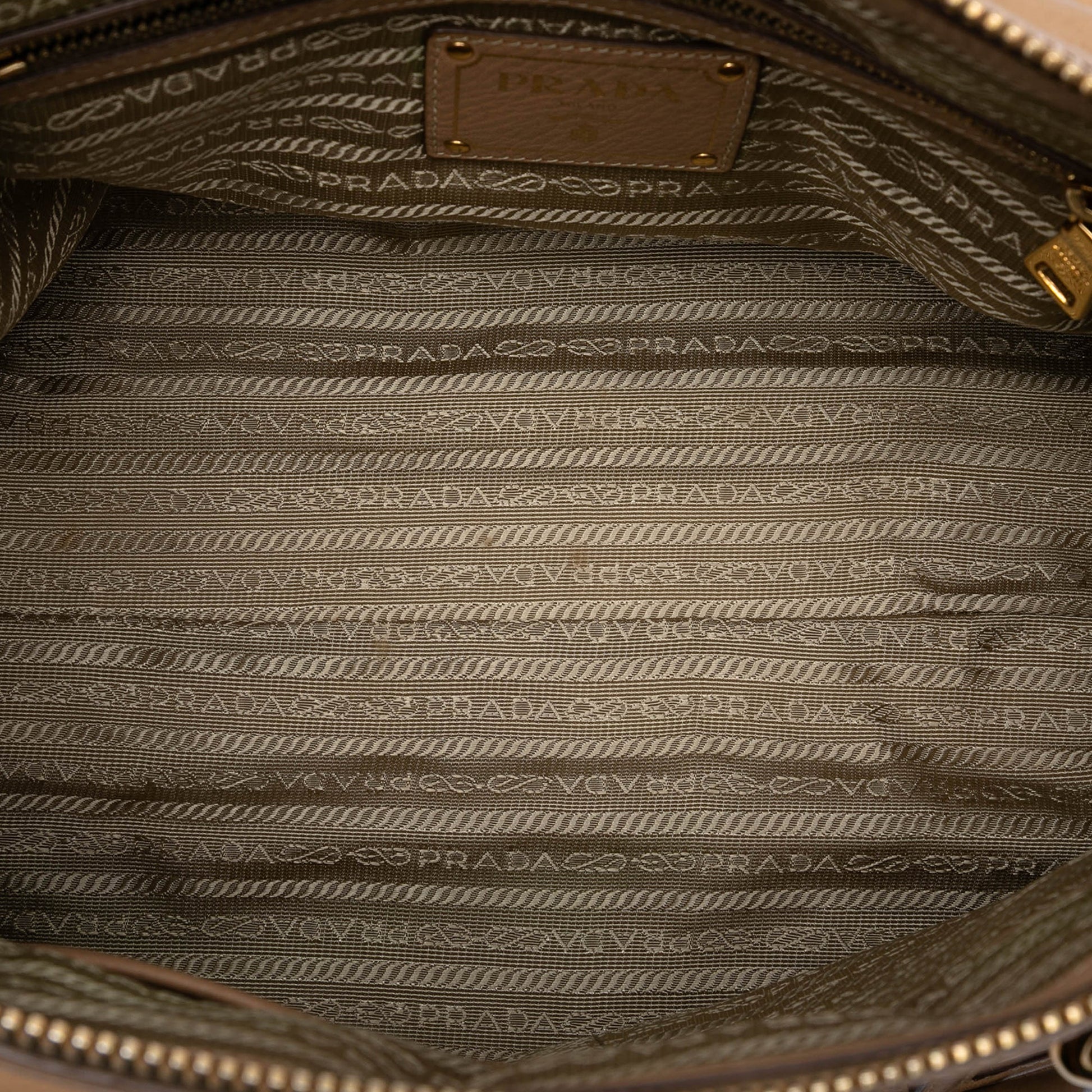 Prada Vitello Daino Zip Top Satchel