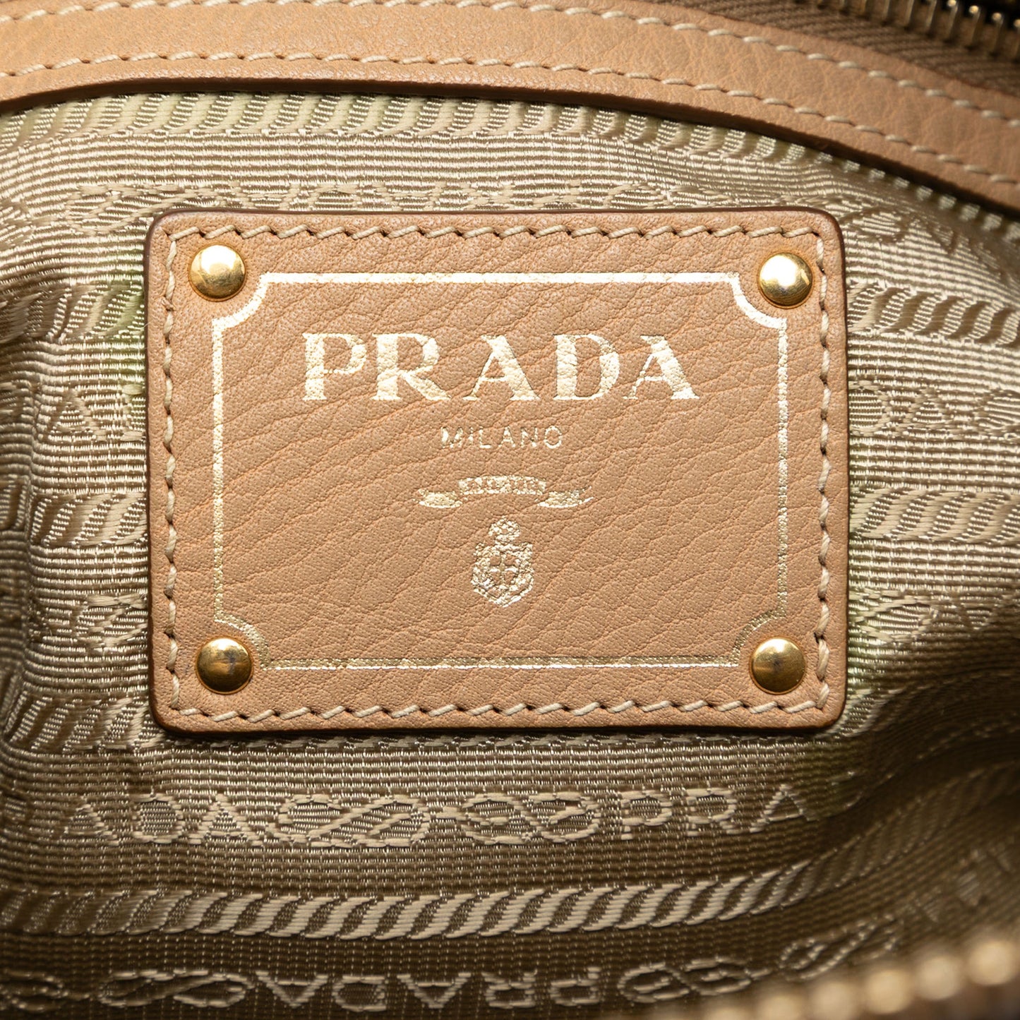 Prada Vitello Daino Zip Top Satchel