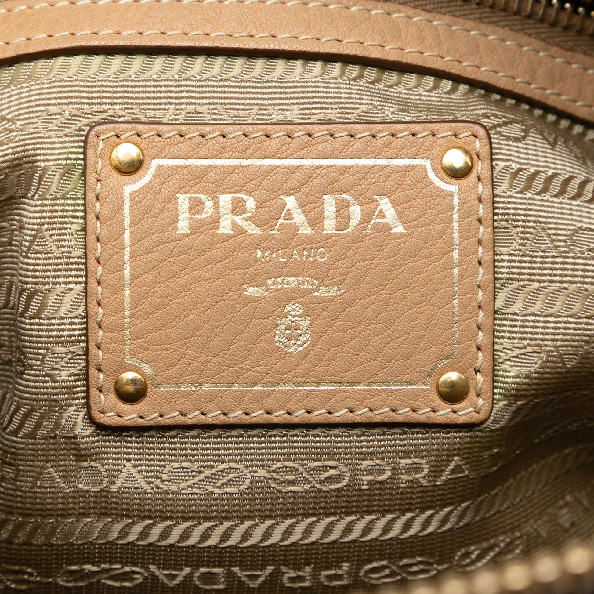 Prada Vitello Daino Zip Top Satchel