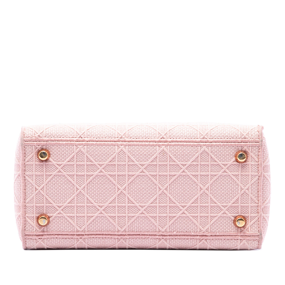 Dior Medium Embroidered Canvas Cannage Lady D Lite — Pink