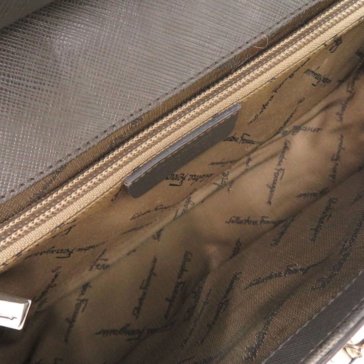 Ferragamo Leather Double Gancini Shoulder Bag