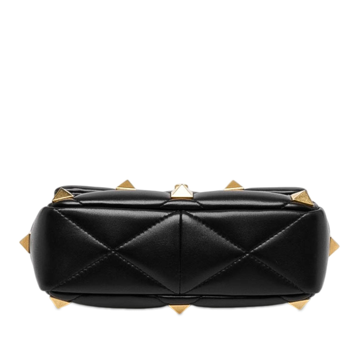 Valentino Medium Nappa Roman Stud Satchel — Black