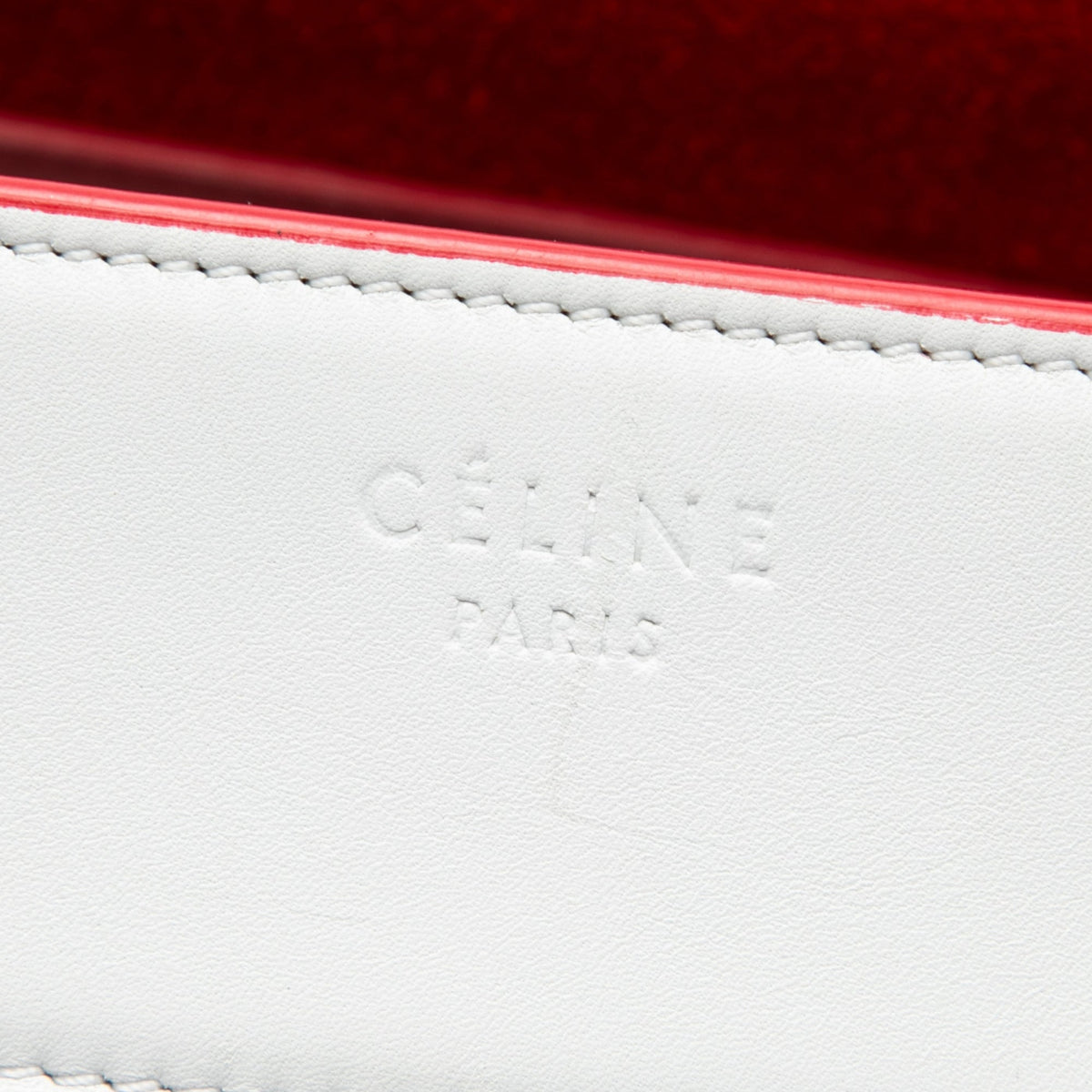 Celine Medium Leather Phantom Luggage Tote — White