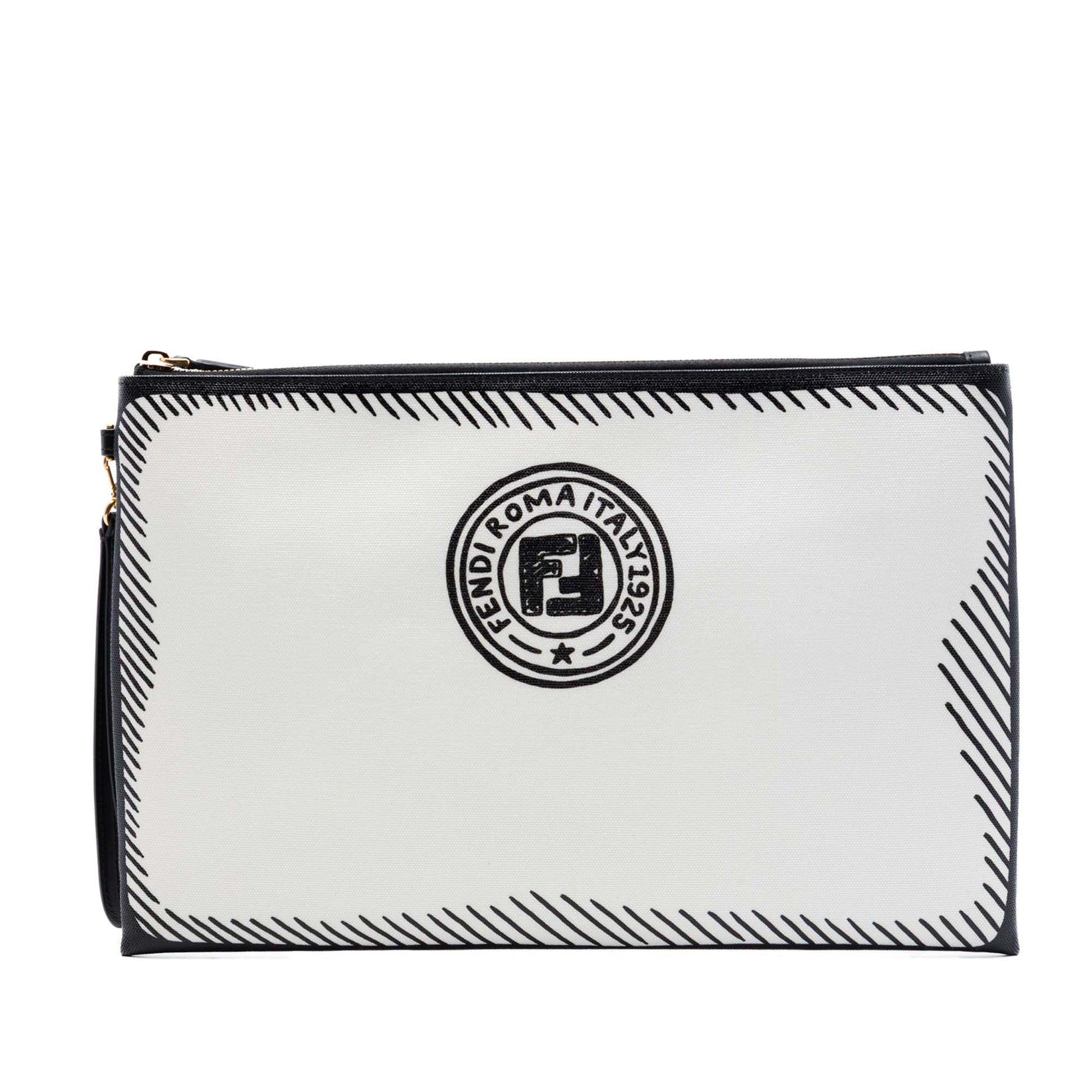 Fendi Joshua Vides Leather FF Logo Clutch