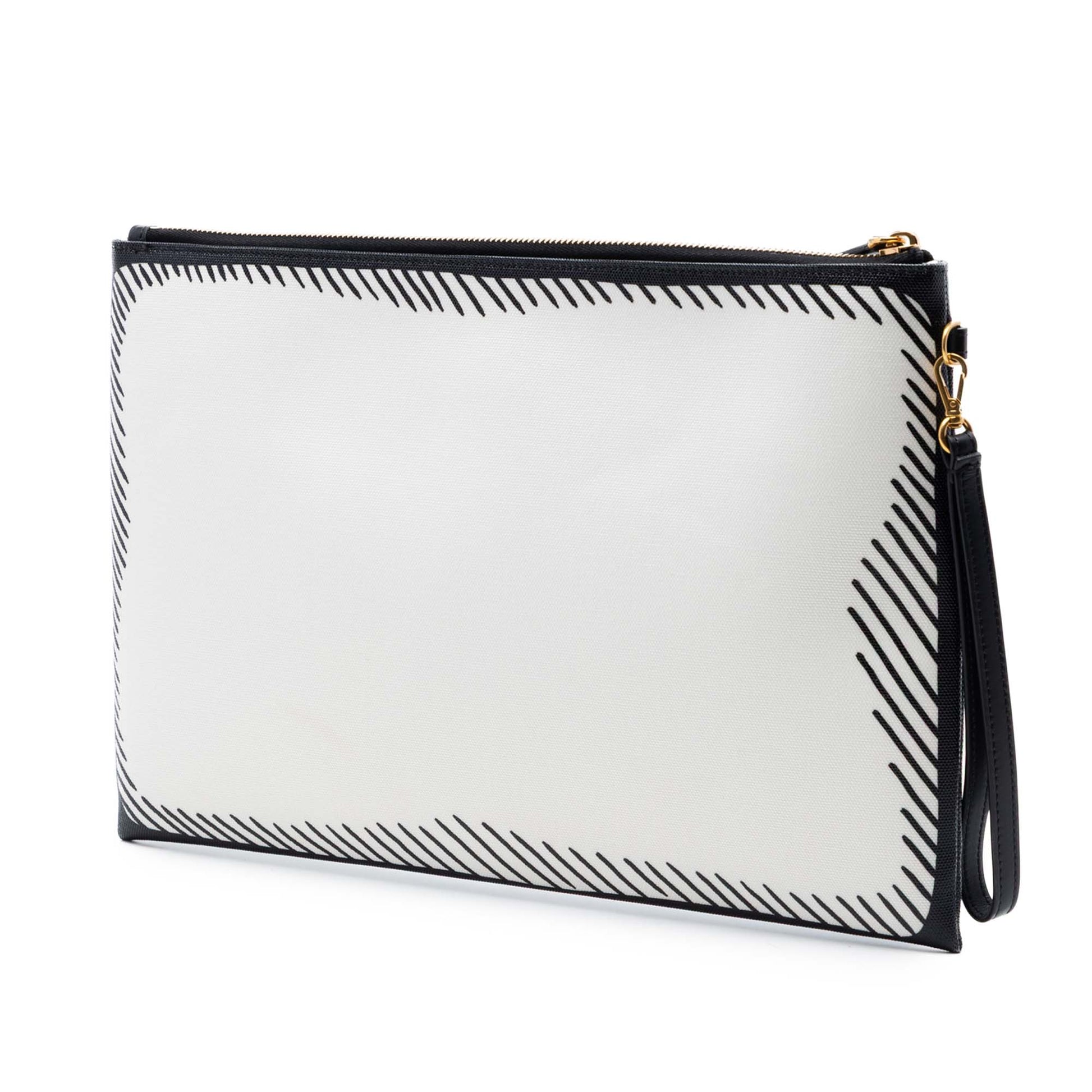 Fendi Joshua Vides Leather FF Logo Clutch