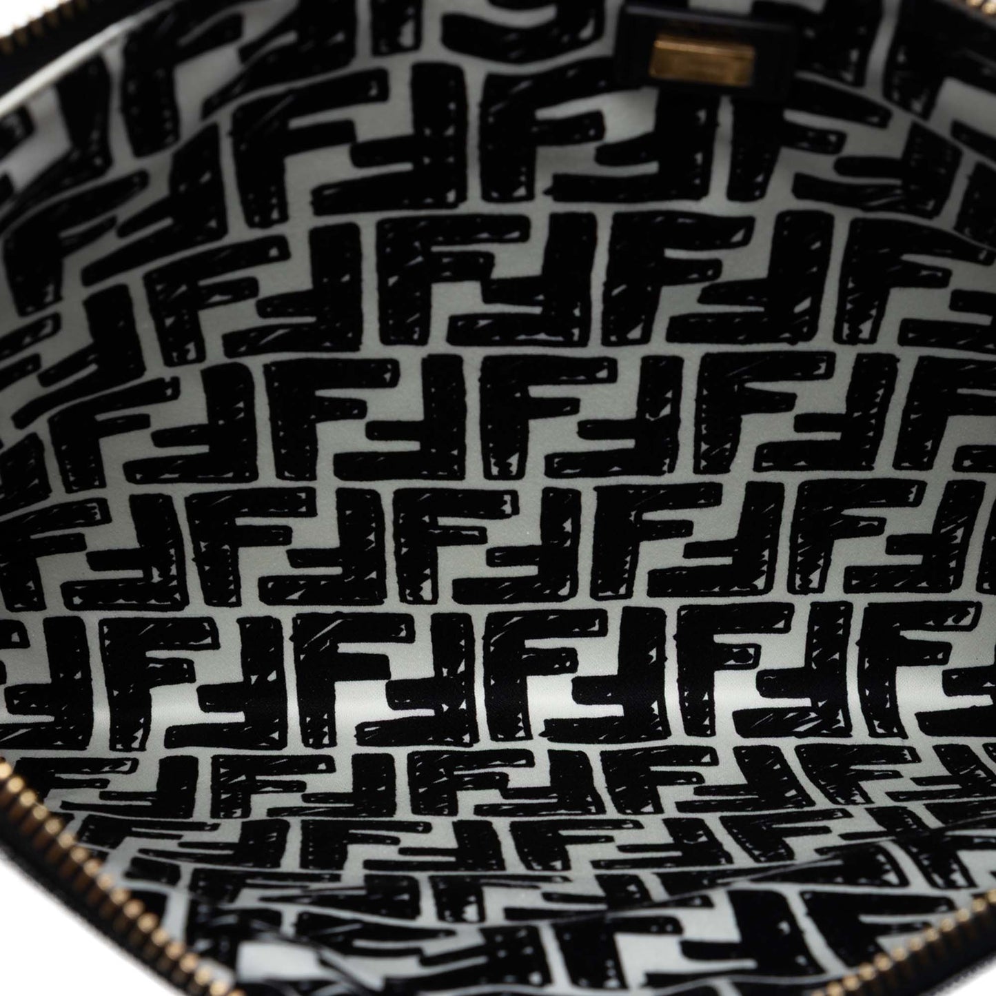 Fendi Joshua Vides Leather FF Logo Clutch