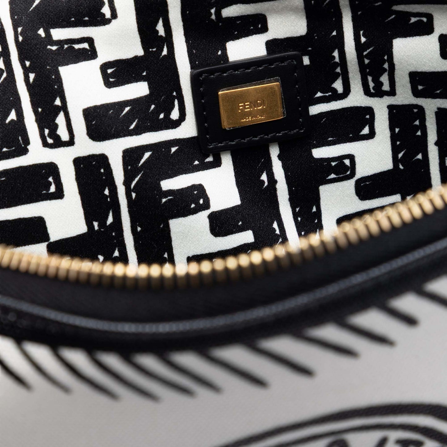 Fendi Joshua Vides Leather FF Logo Clutch