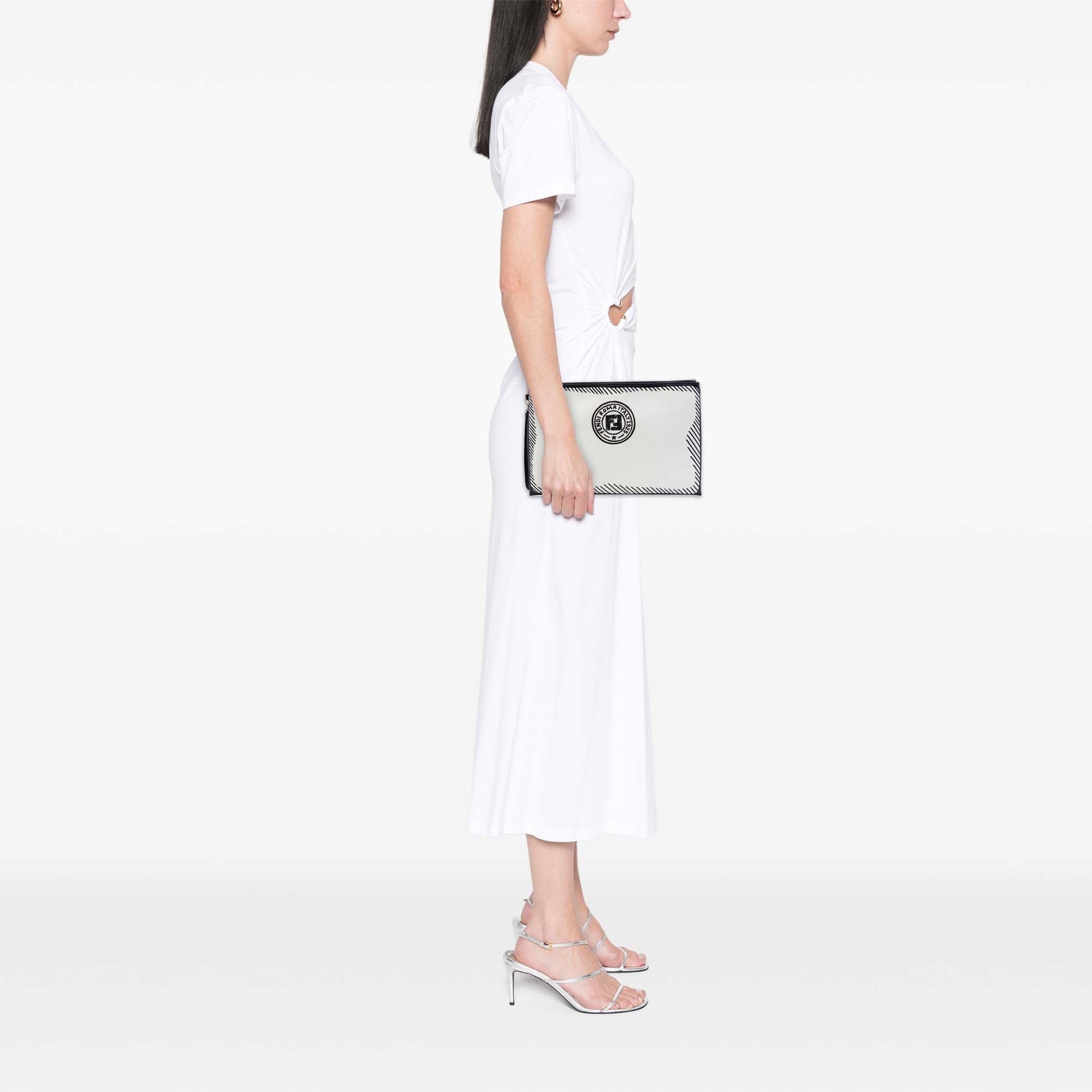Fendi Joshua Vides Leather FF Logo Clutch