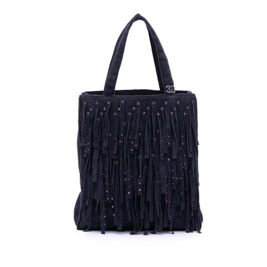 Chanel Mini Suede Studded Fringe Tote