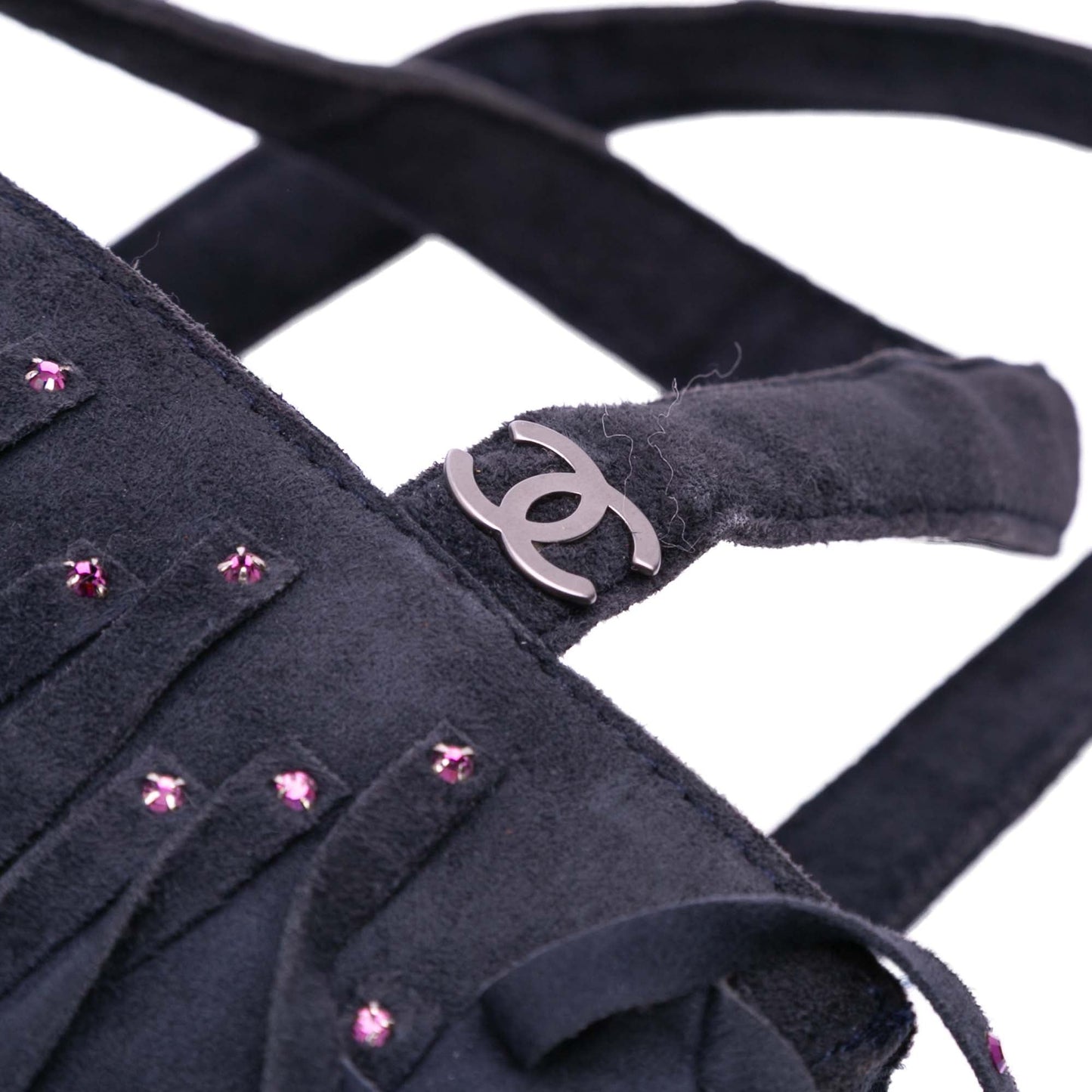 Chanel Mini Suede Studded Fringe Tote