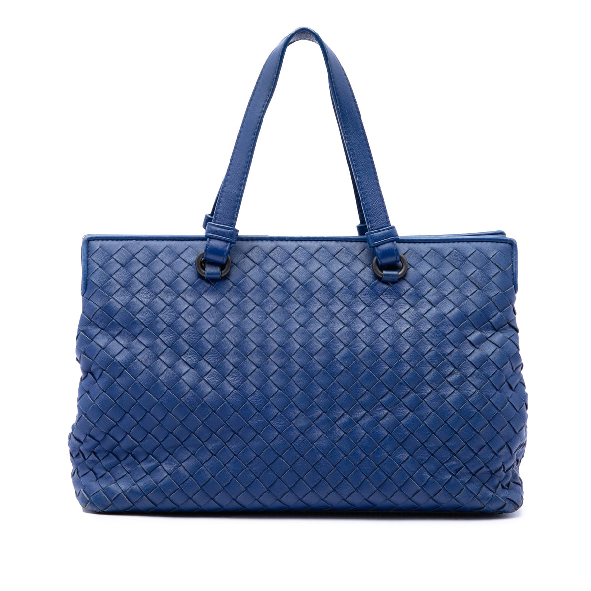 Bottega Veneta Small Nappa Intrecciato Accordion Satchel — Blue