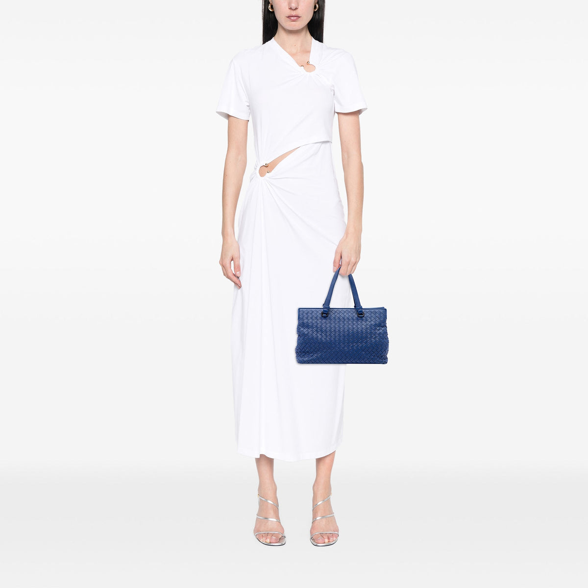 Bottega Veneta Small Nappa Intrecciato Accordion Satchel — Blue