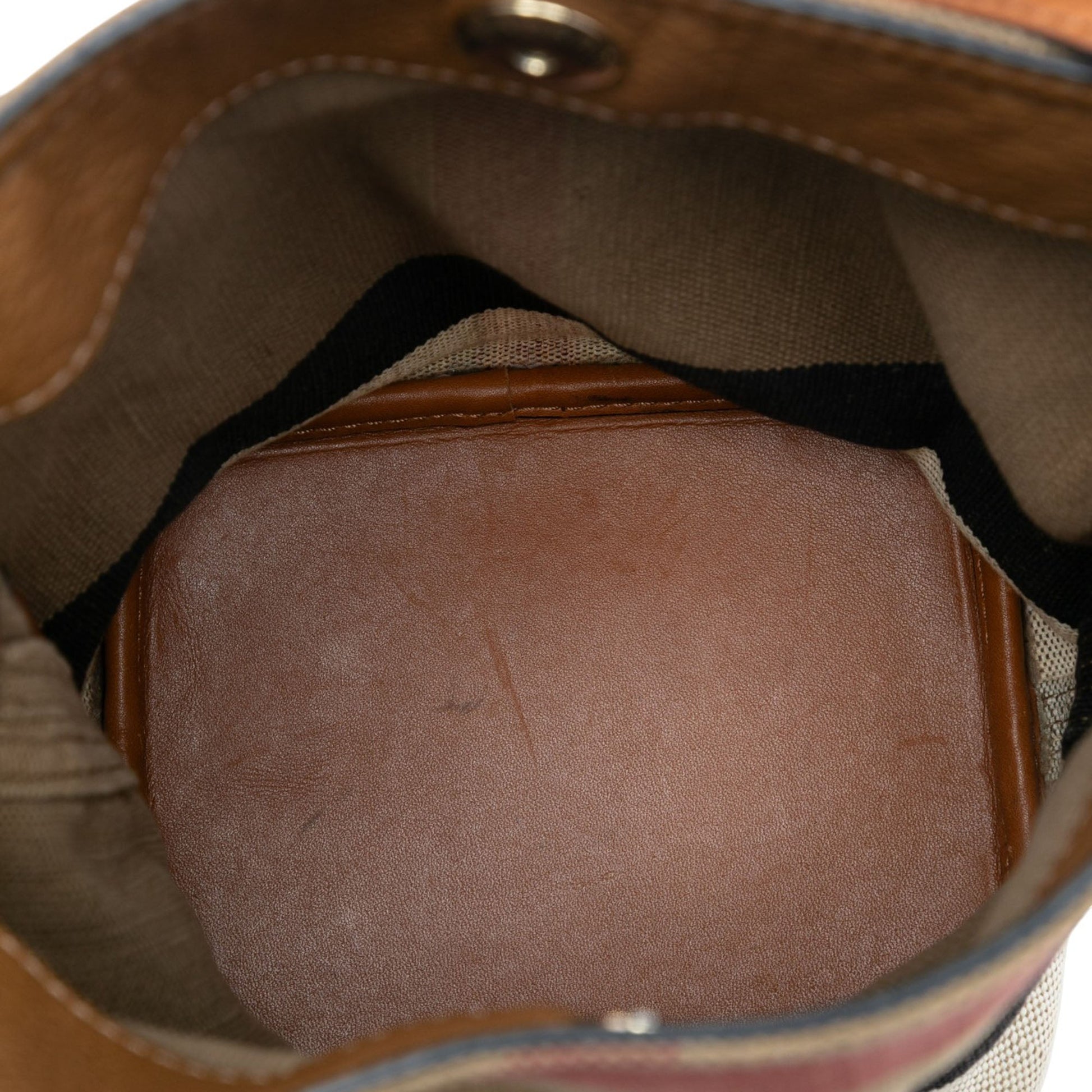 Burberry Mini Mega Check Canvas Ashby Tassel Bucket Bag