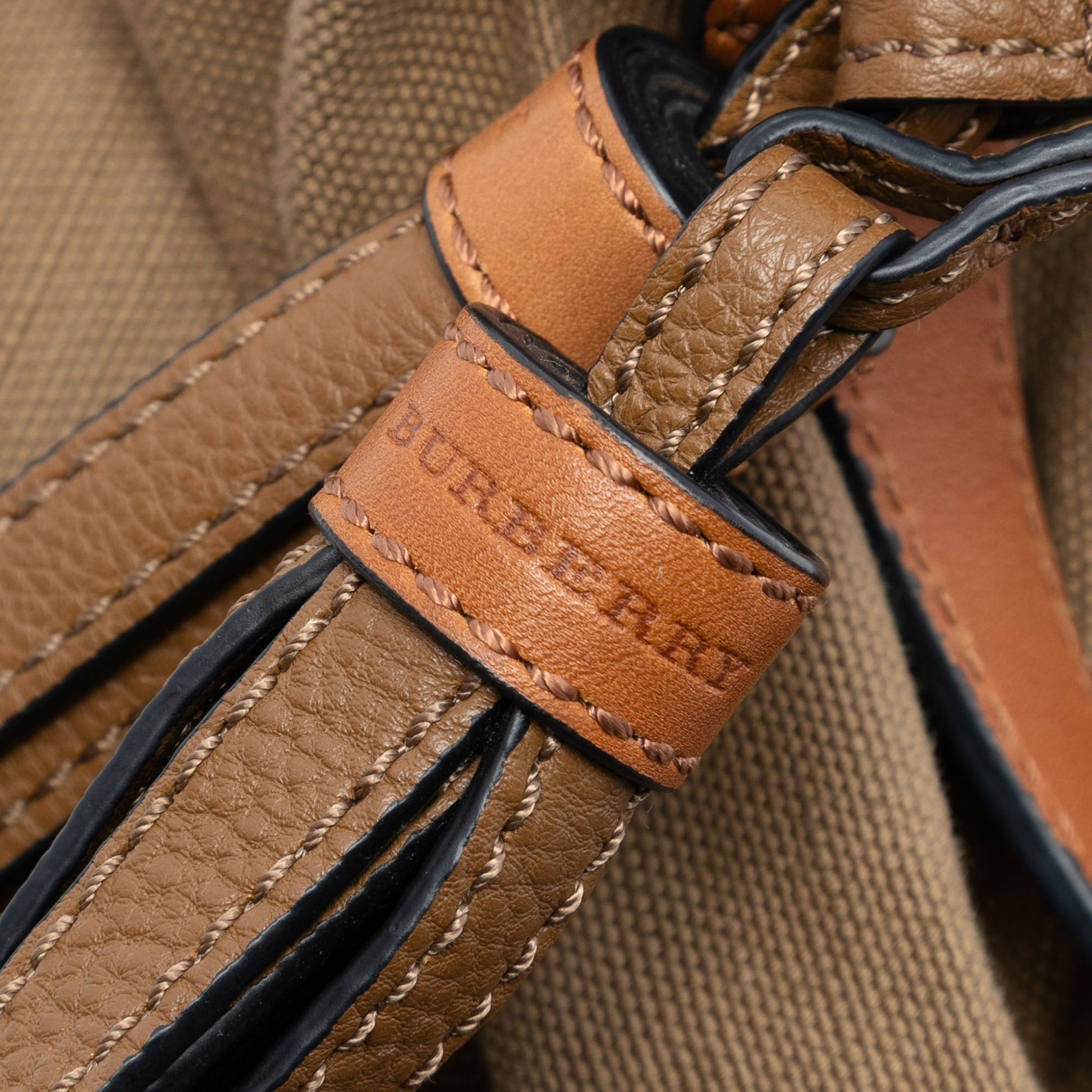 Burberry Mini Mega Check Canvas Ashby Tassel Bucket Bag