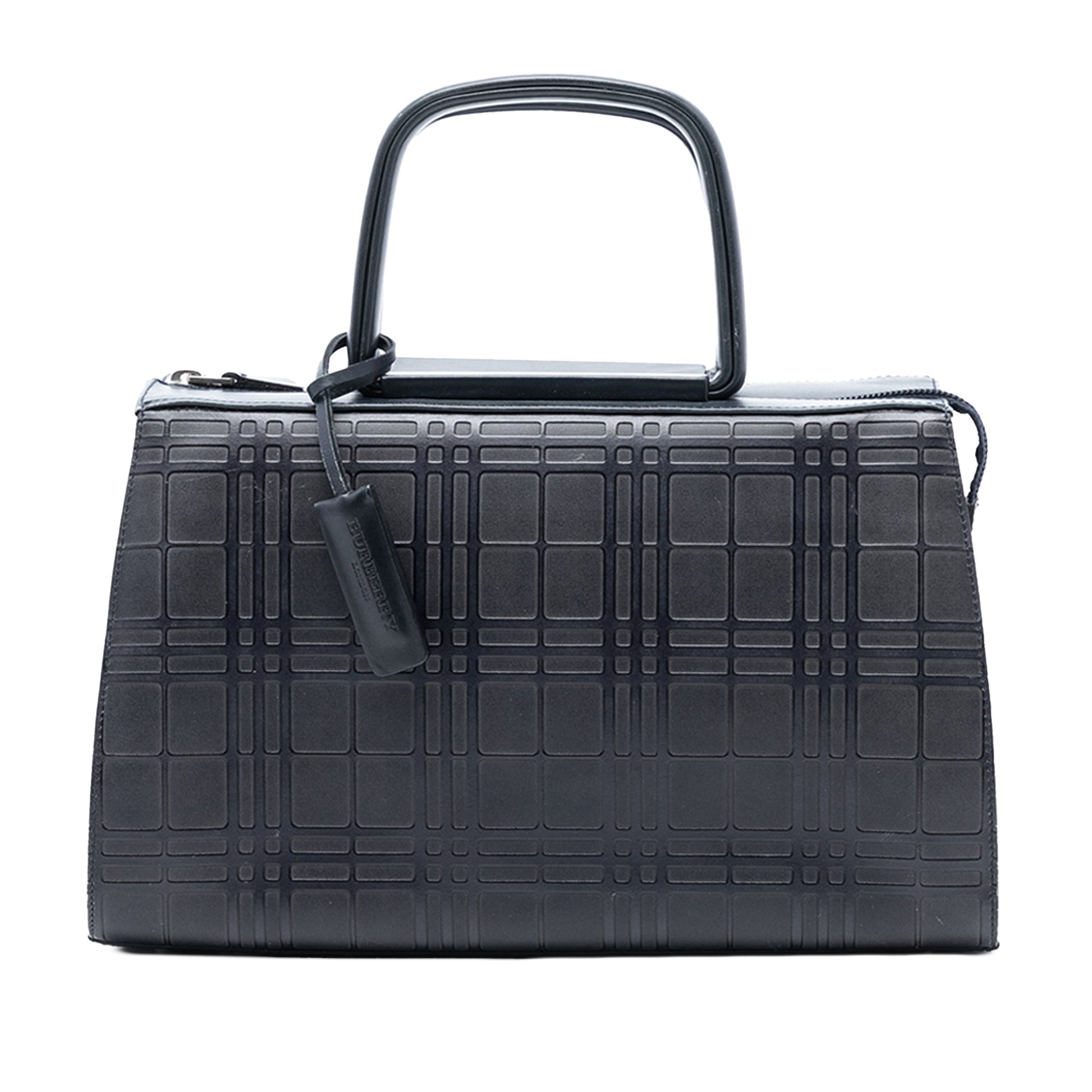 Burberry House Check Embossed Leather Handbag