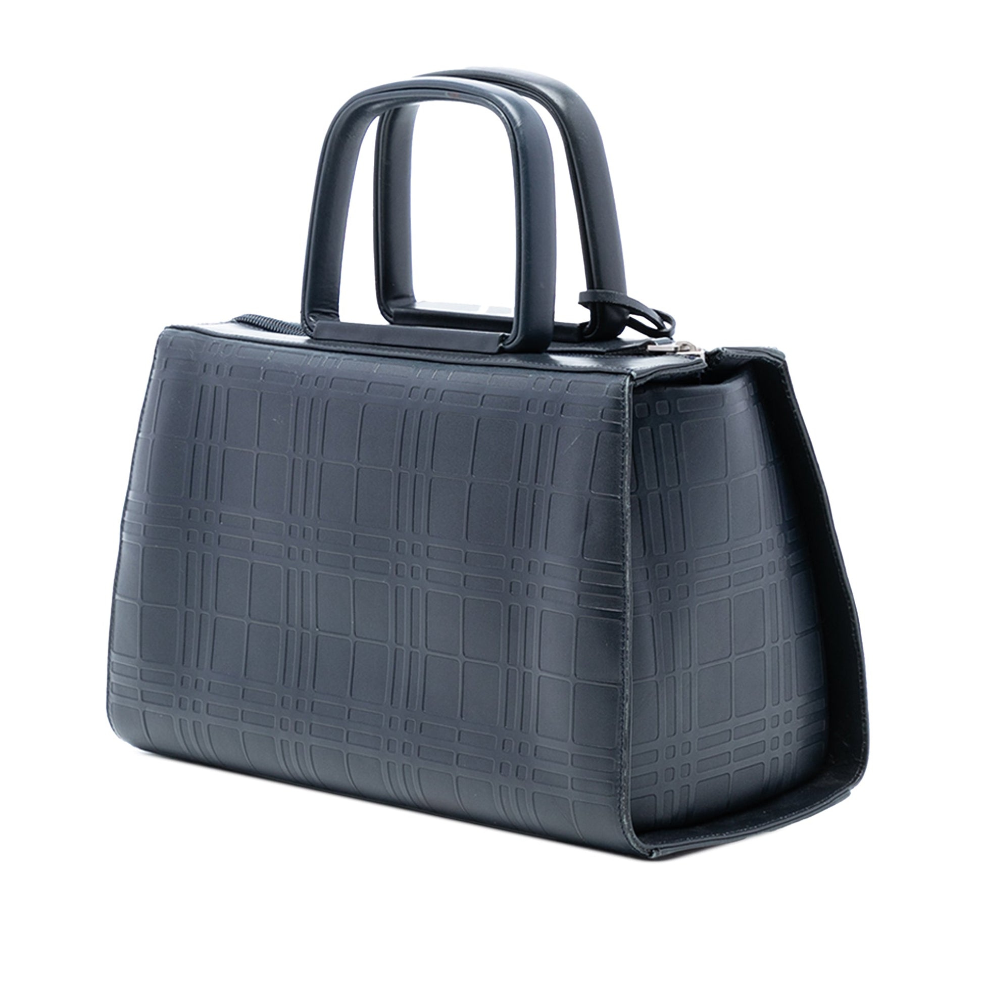 Burberry House Check Embossed Leather Handbag