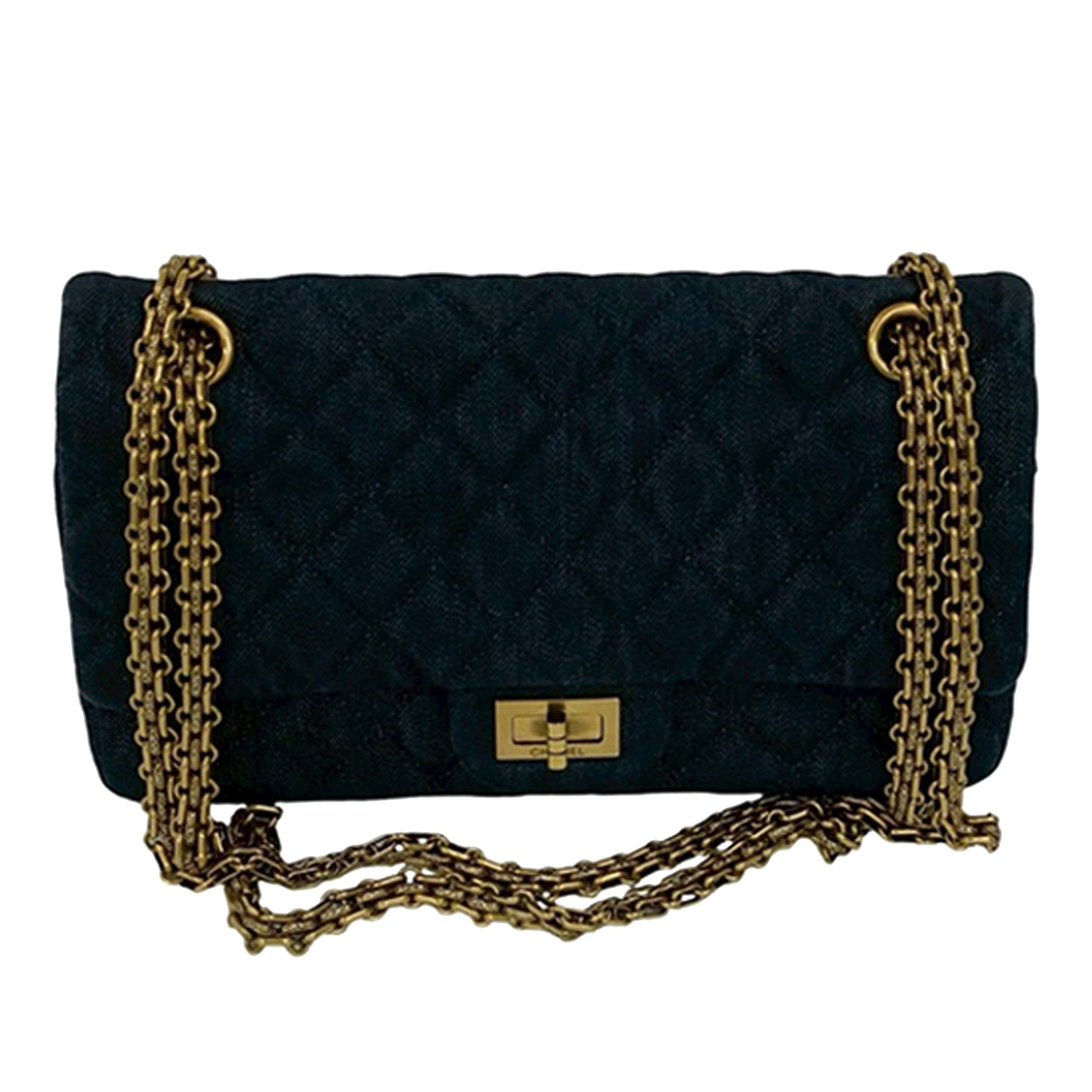 Chanel Quilted Denim Reissue 2.55 Double Flap 226