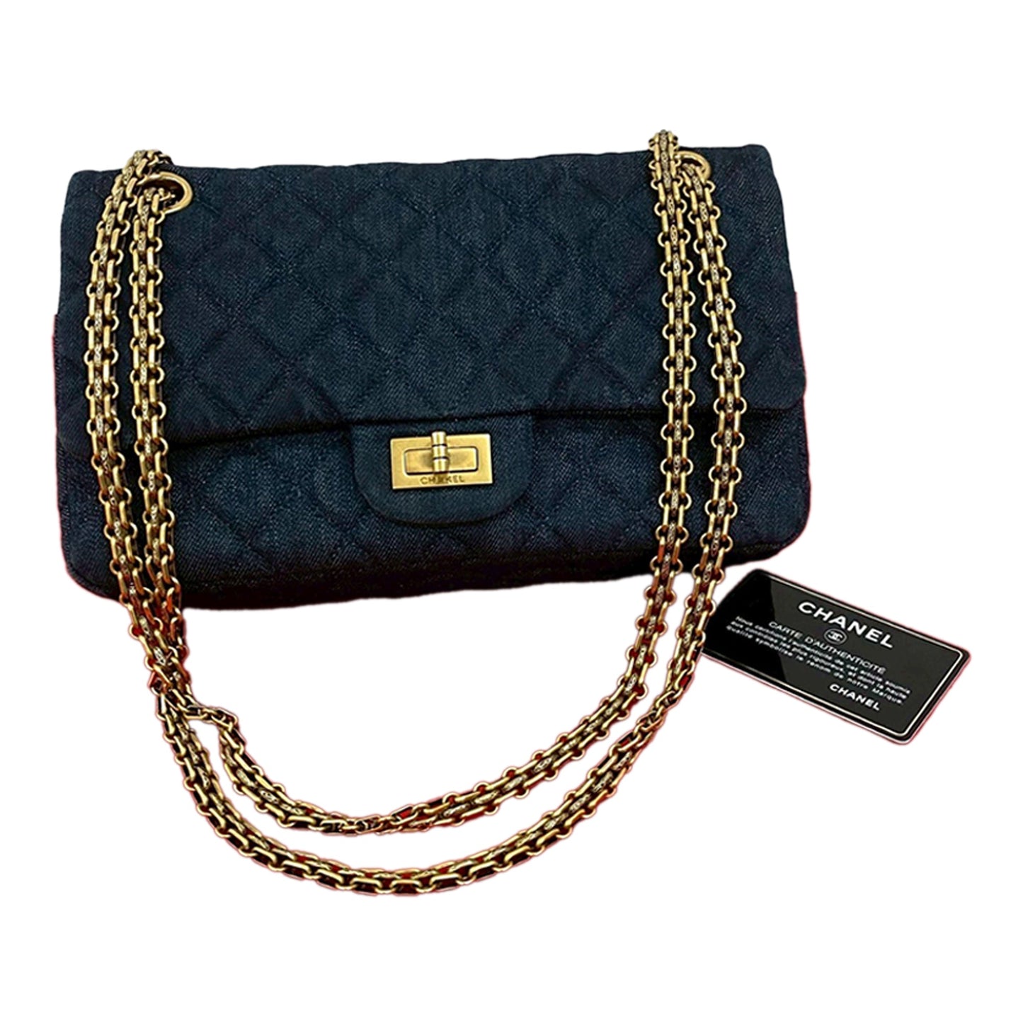 Chanel Quilted Denim Reissue 2.55 Double Flap 226