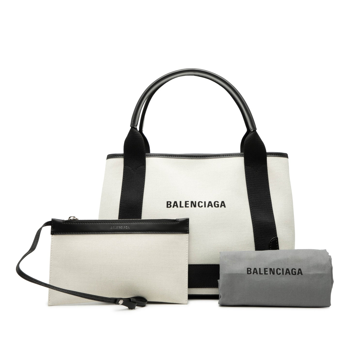 Balenciaga Canvas Navy Cabas Tote S