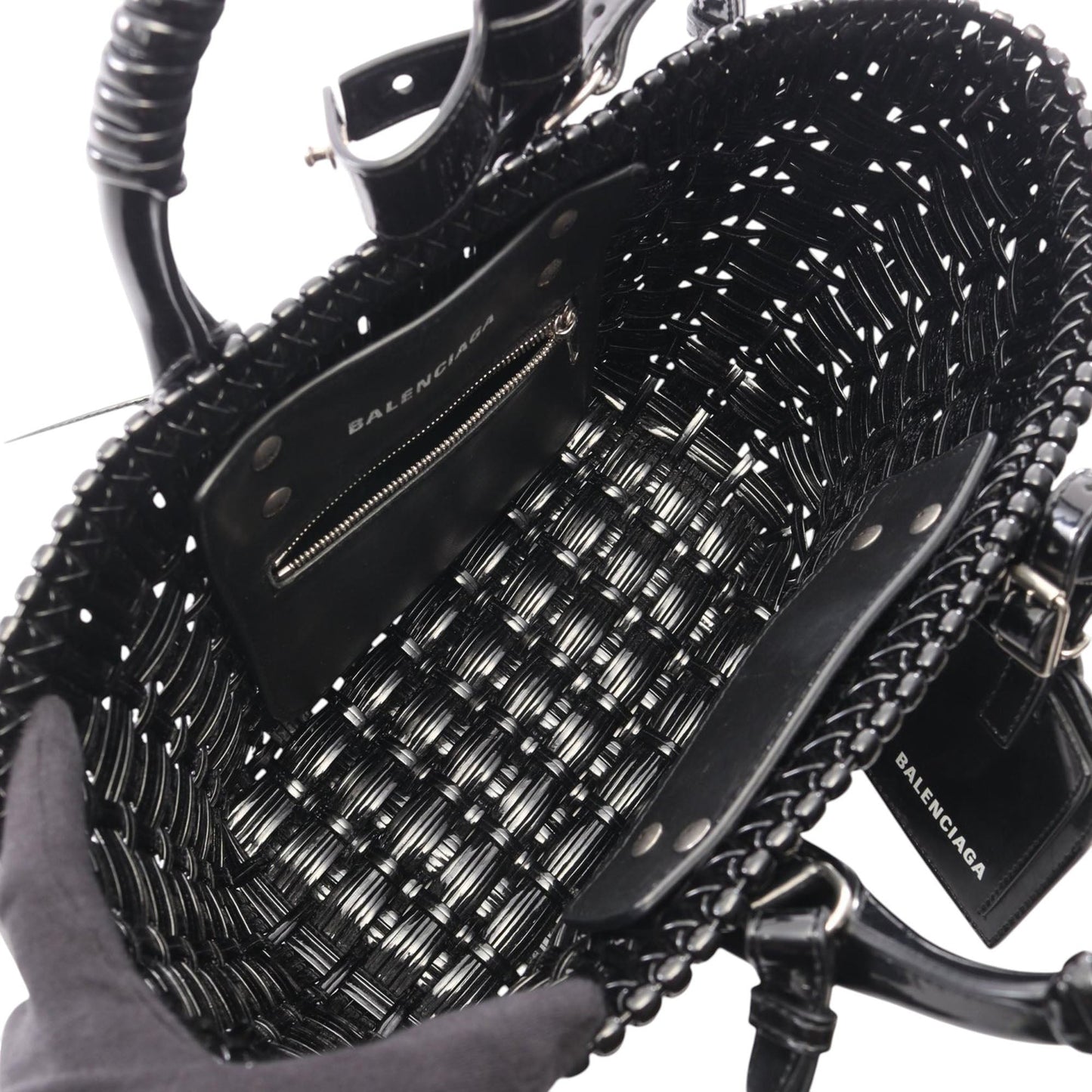 Balenciaga Faux Leather Bistro Panier XS