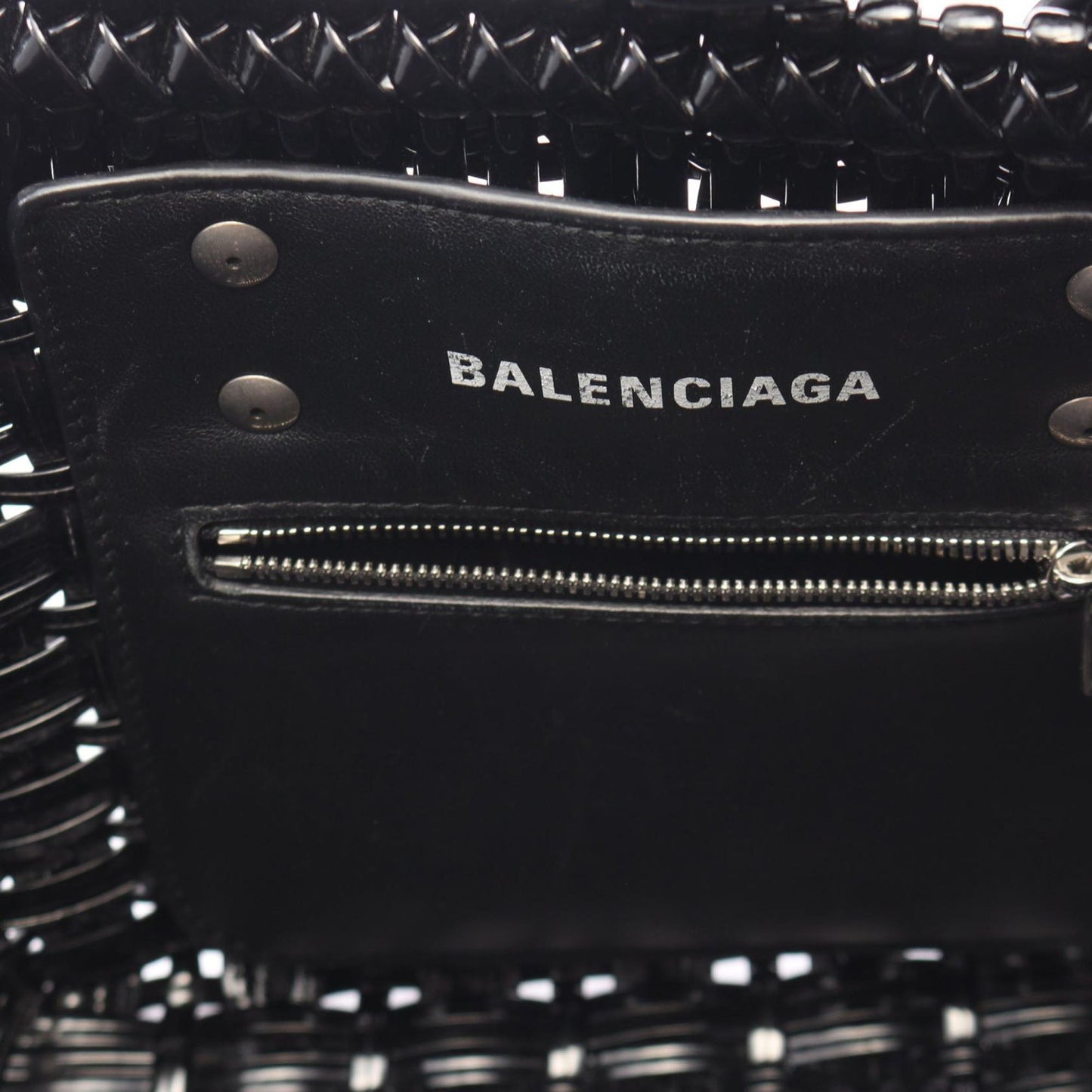 Balenciaga Faux Leather Bistro Panier XS