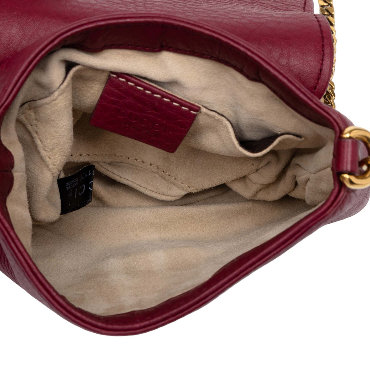 Gucci Small Calfskin 1973 Chain Crossbody — Red