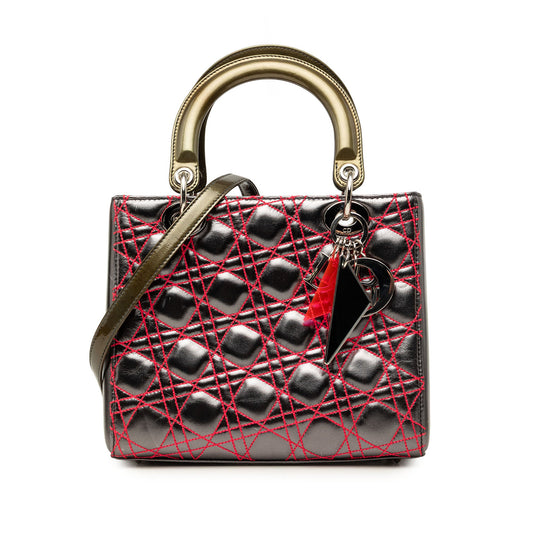 Dior Anselm Reyle Medium Metallic Lambskin Cannage Lady Dior