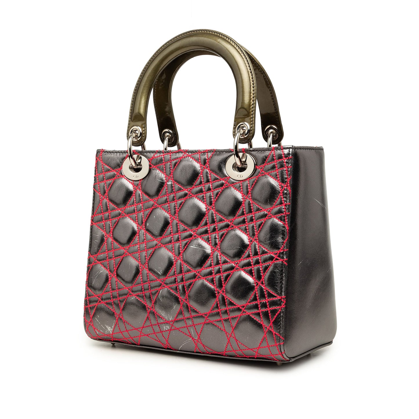 Dior Anselm Reyle Medium Metallic Lambskin Cannage Lady Dior