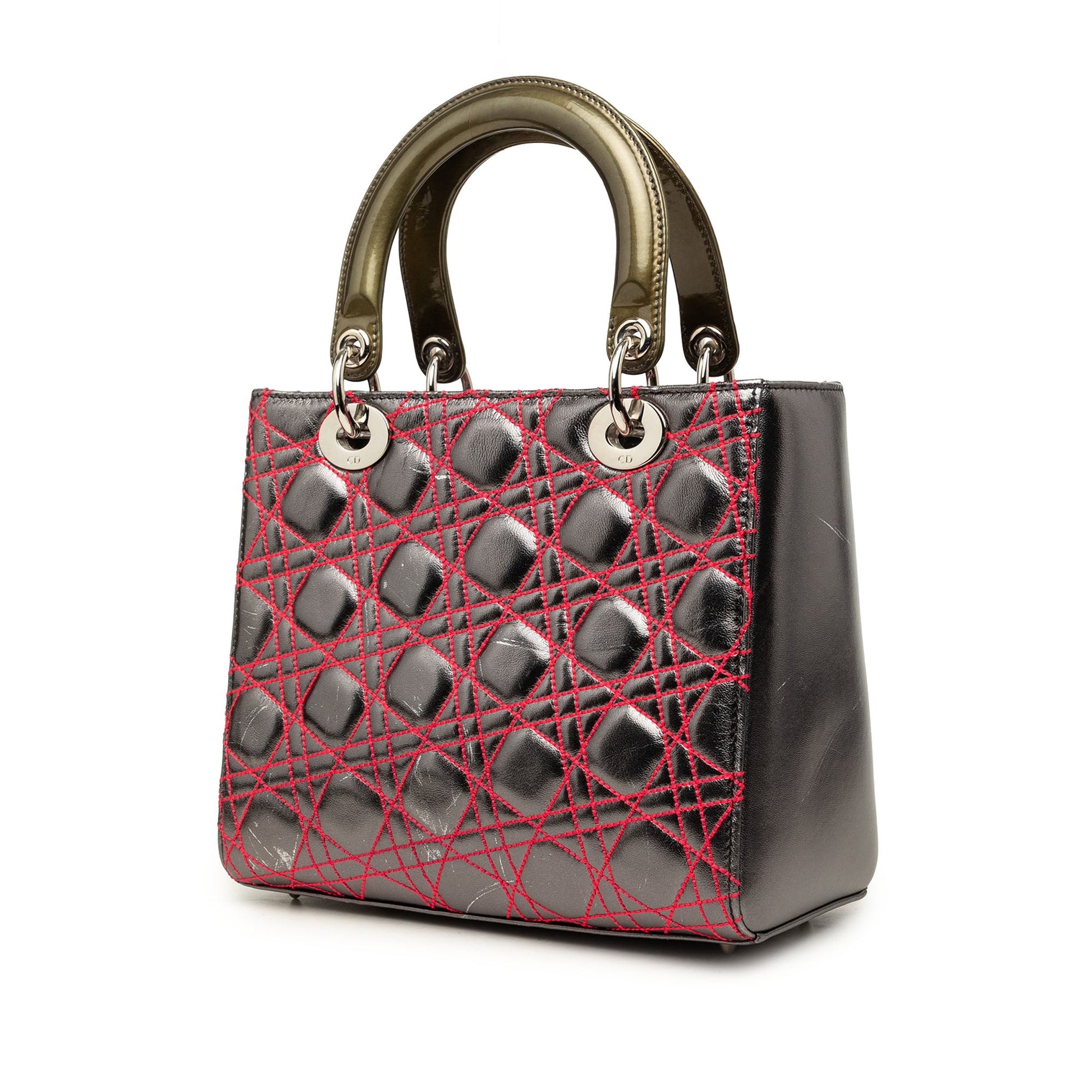 Dior Anselm Reyle Medium Metallic Lambskin Cannage Lady Dior