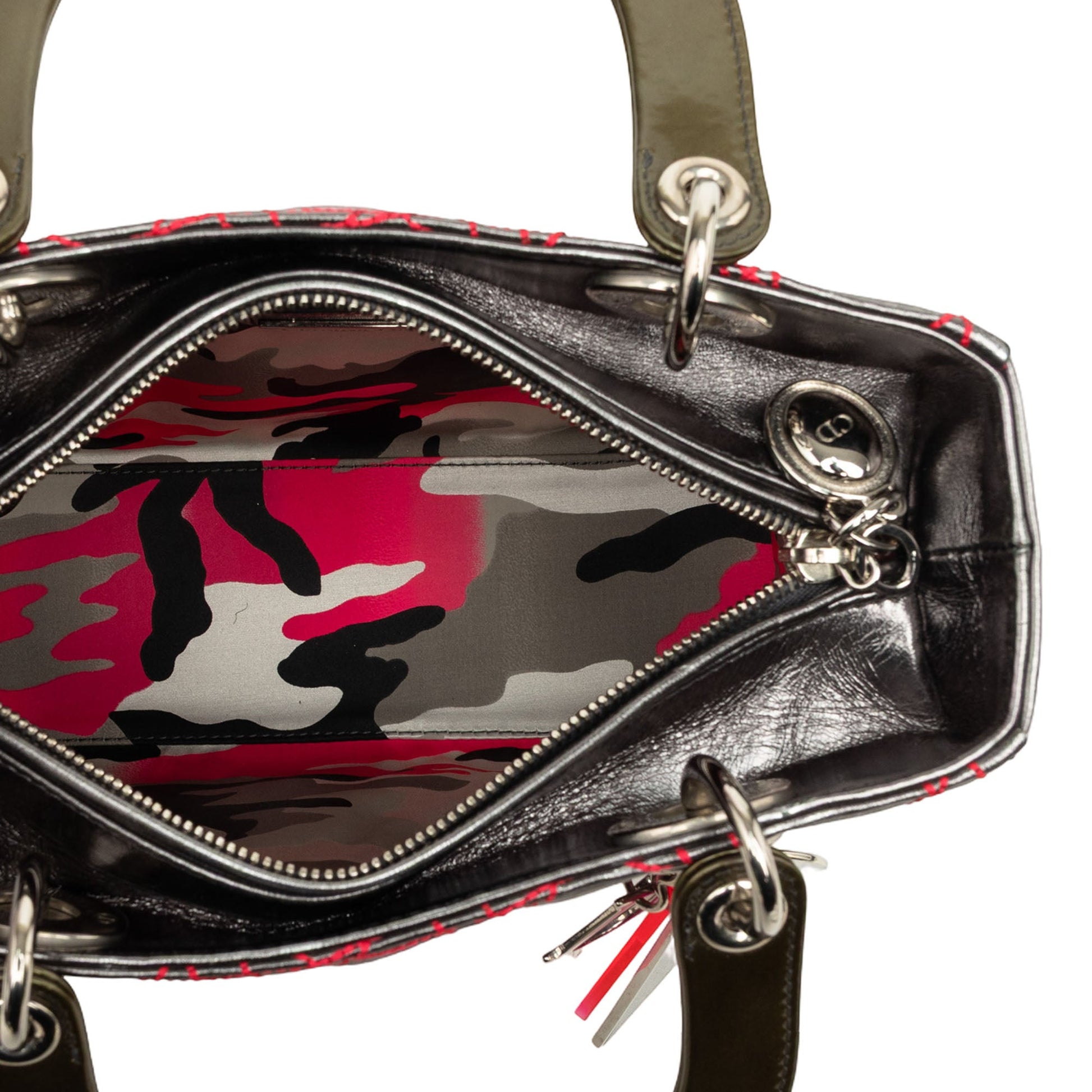 Dior Anselm Reyle Medium Metallic Lambskin Cannage Lady Dior