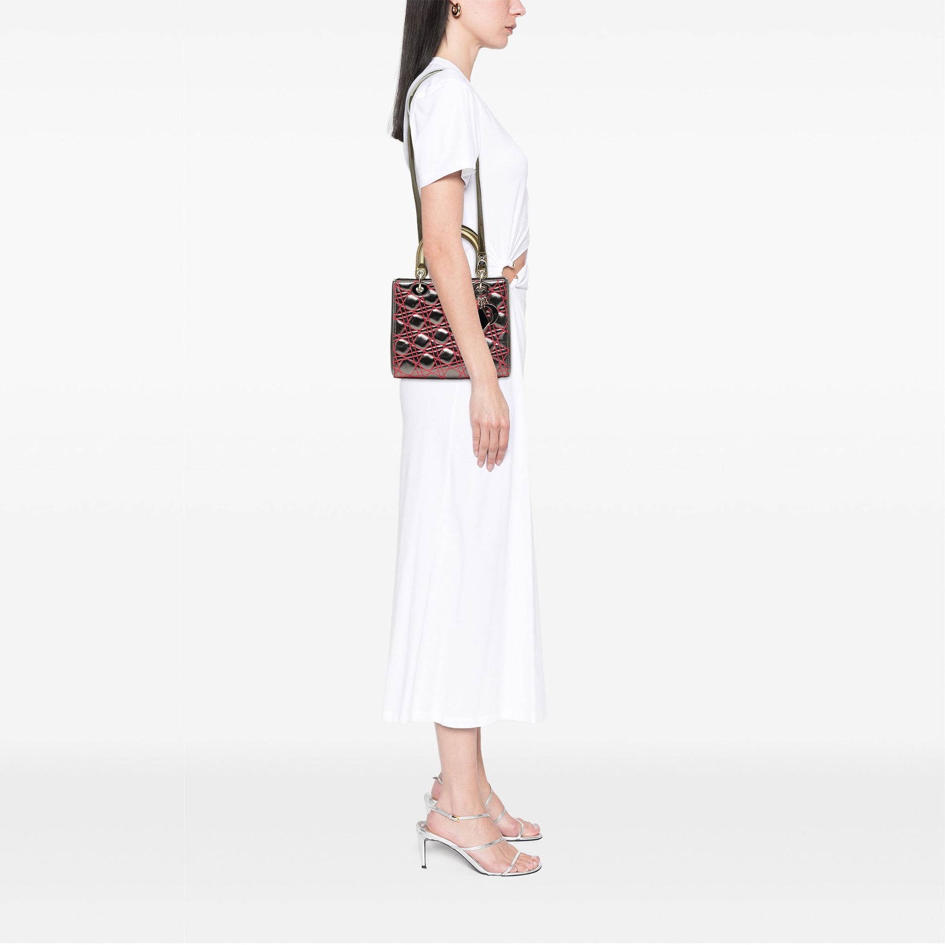 Dior Anselm Reyle Medium Metallic Lambskin Cannage Lady Dior