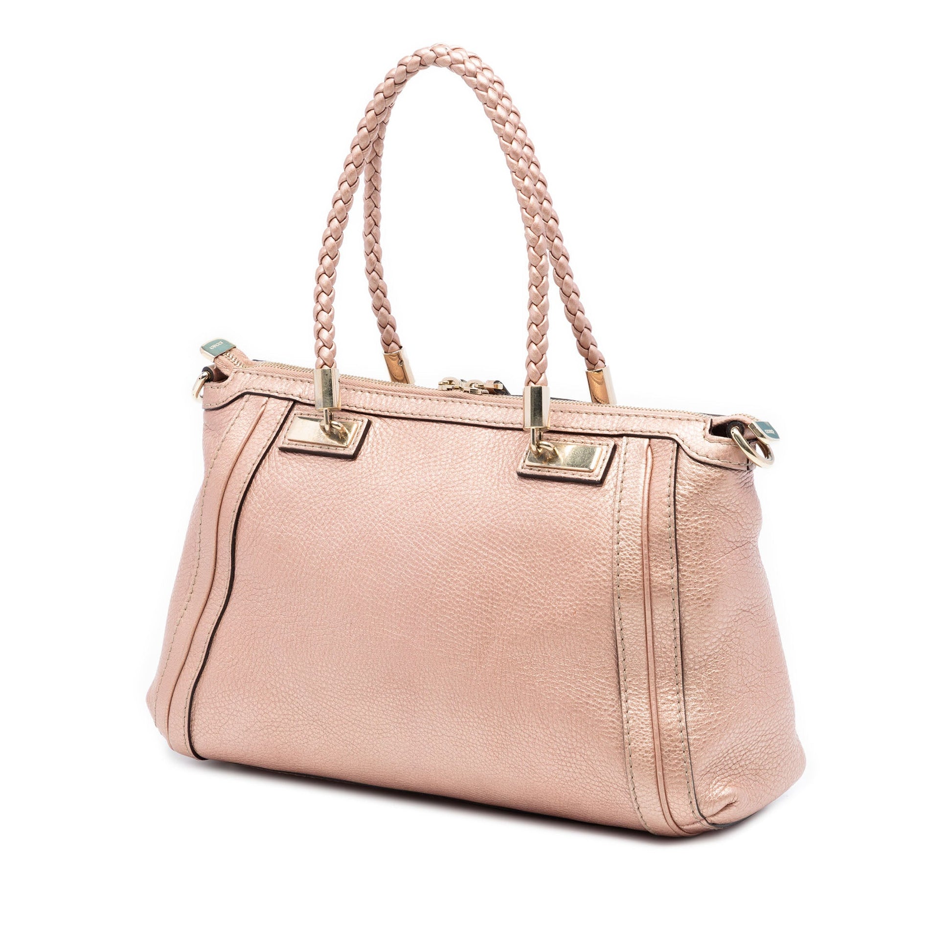Gucci Metallic Pebbled Calfskin Bella Satchel