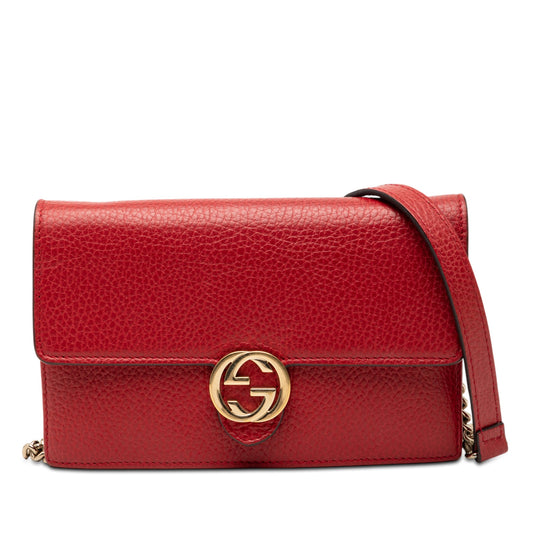 Gucci Dollar Calfskin Interlocking G Wallet on Chain