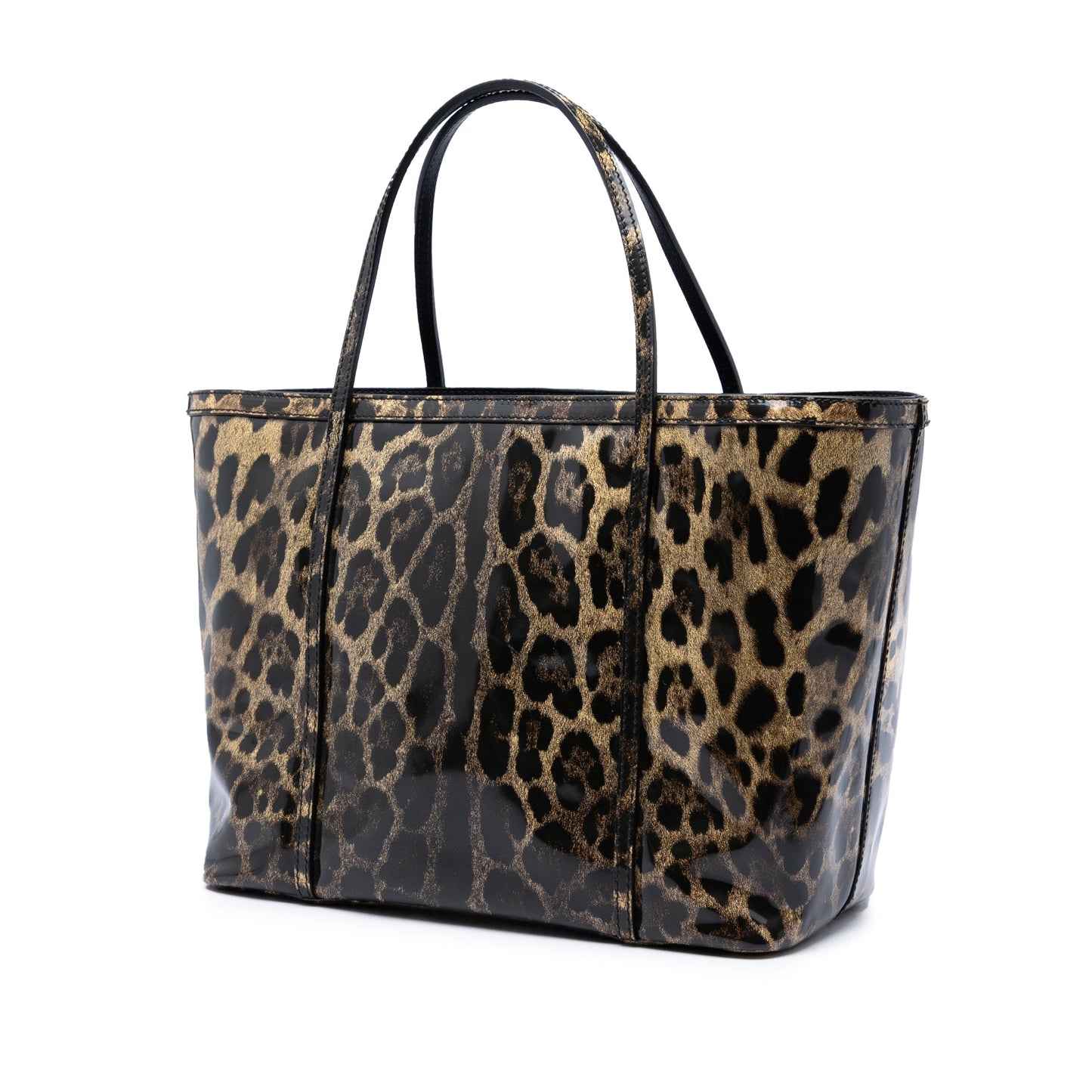 Dolce & Gabbana Leopard Printed Patent Miss Escape Tote