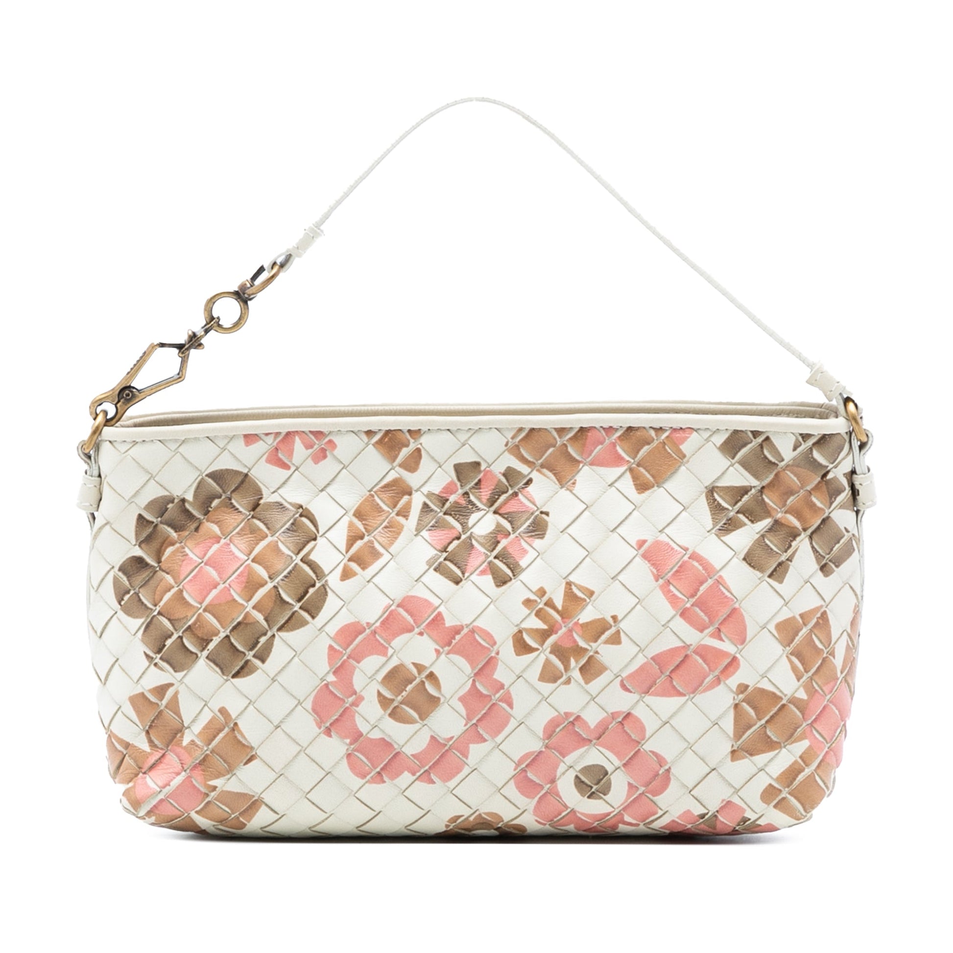 Bottega Veneta Nappa Intrecciato Floral Print Handbag