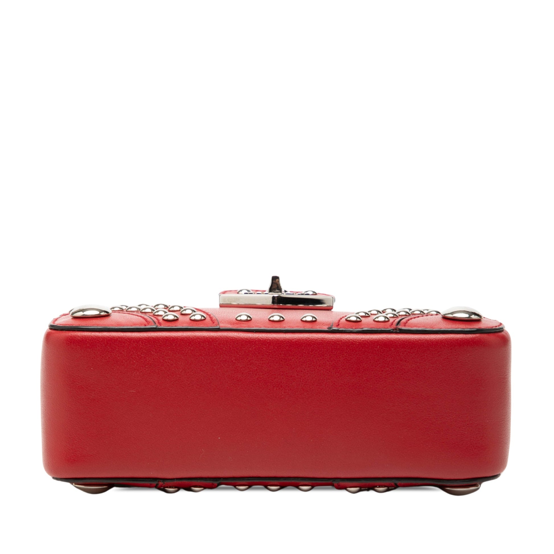 Prada City Calfskin Studded Elektra Turn Lock Clutch