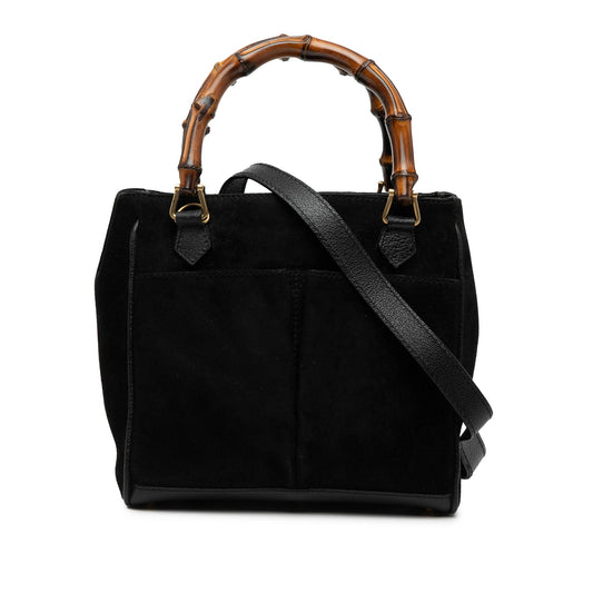 Gucci Suede Bamboo Satchel