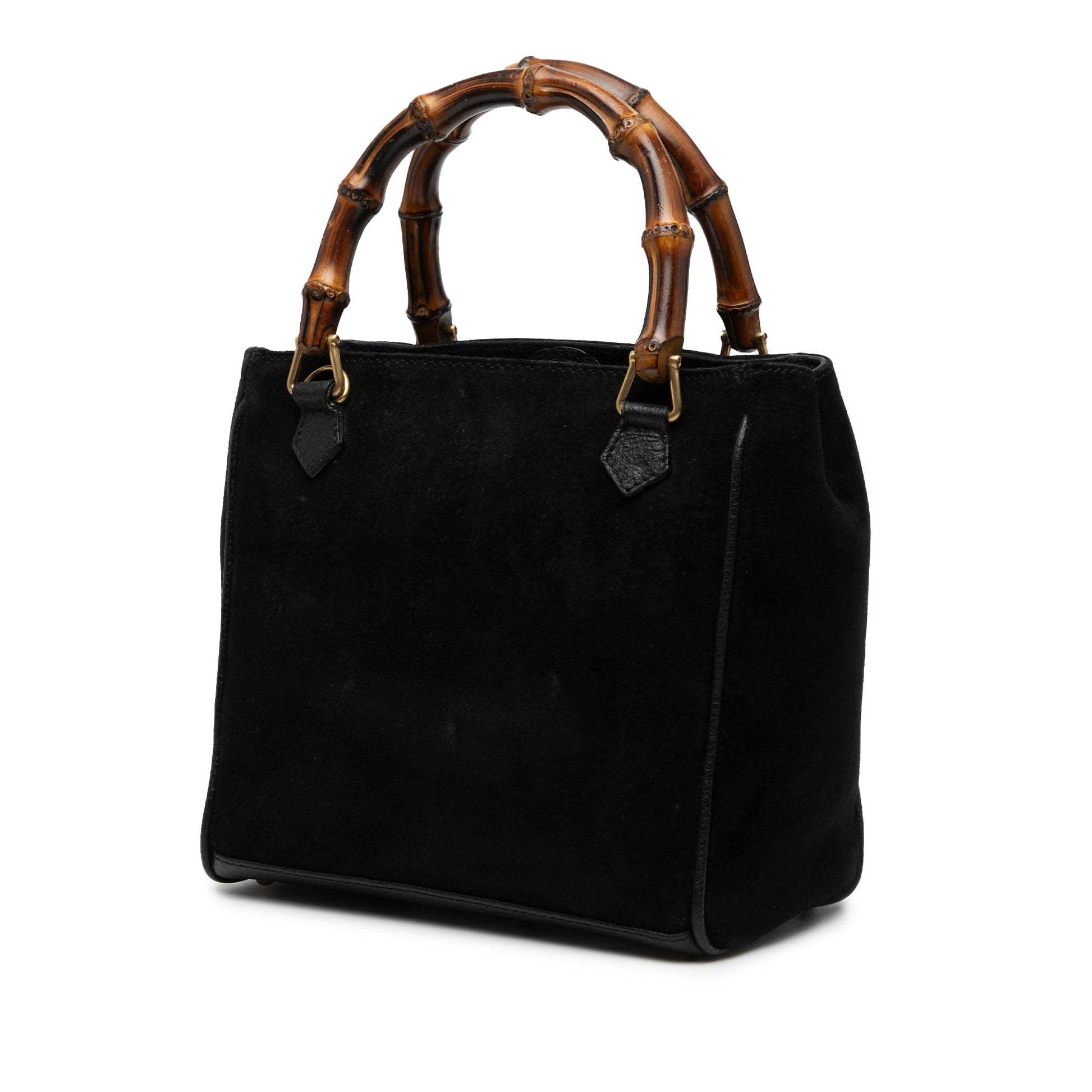 Gucci Suede Bamboo Satchel