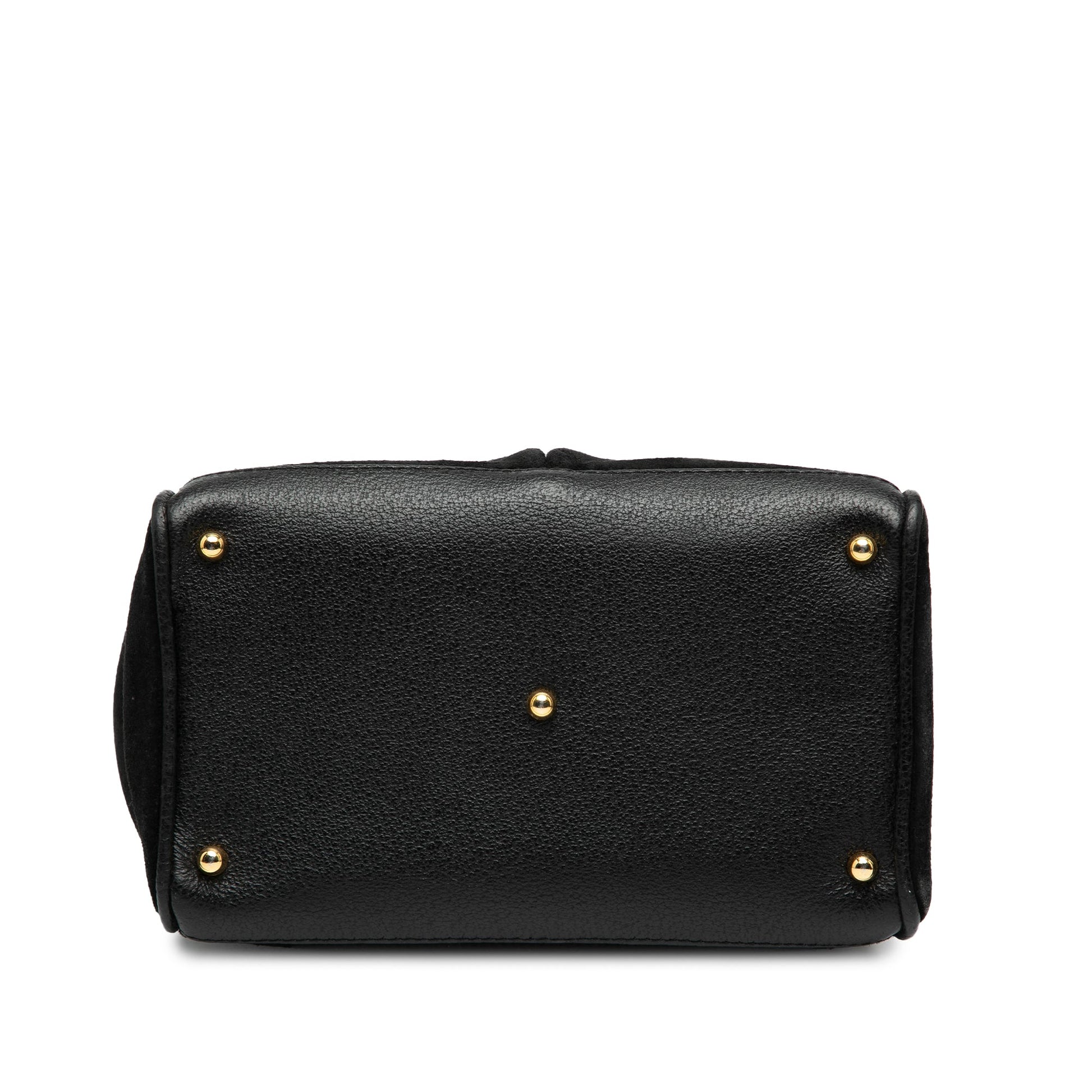 Gucci Suede Bamboo Satchel
