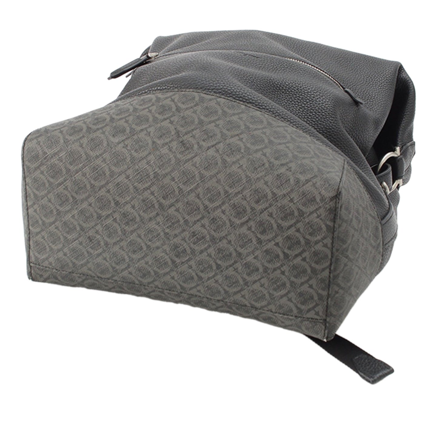 Ferragamo Gancini Coated Canvas Trimmed Leather Backpack